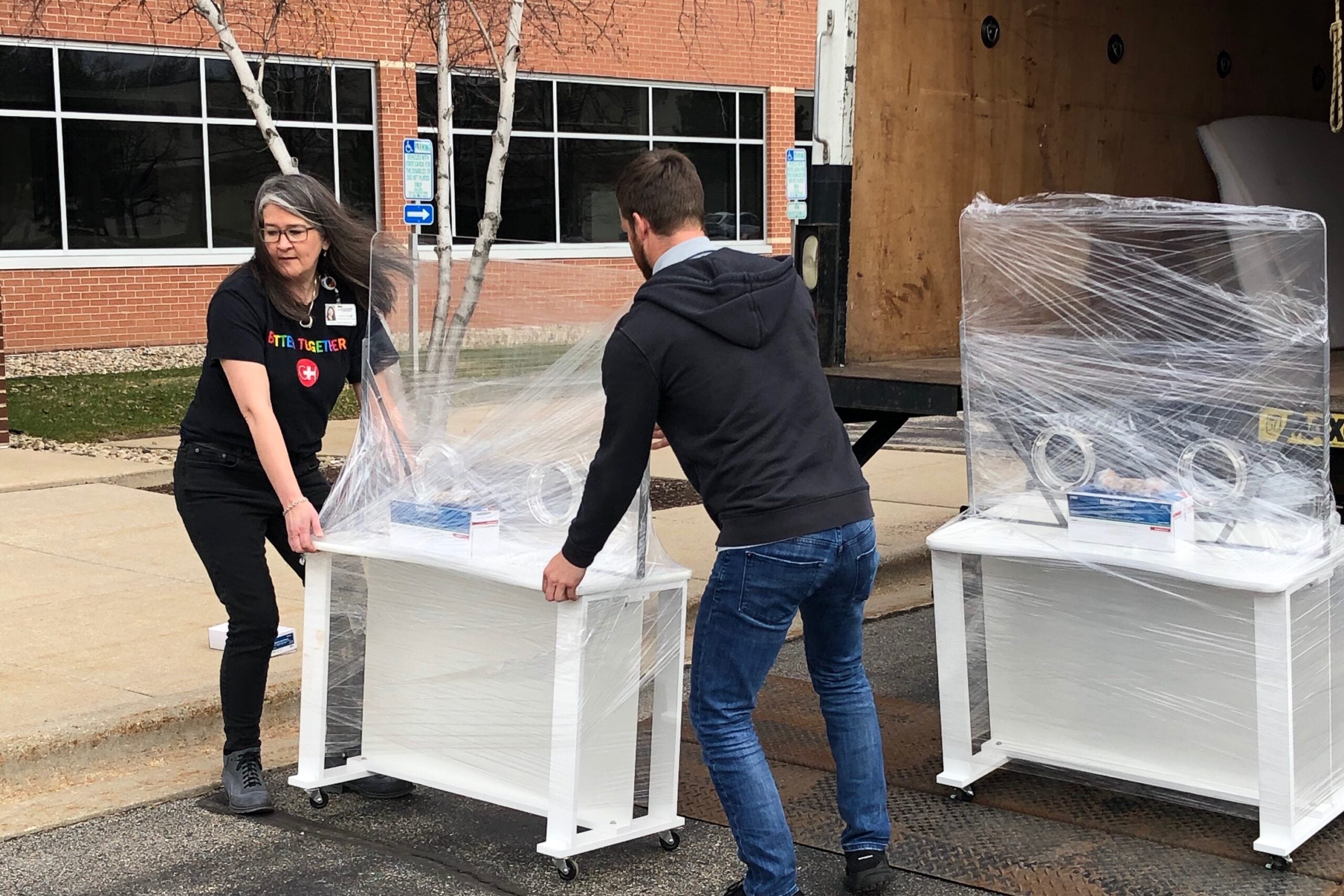 Desktop droplet barriers that were conceived by Dr. Alison Craig went through three phases of development