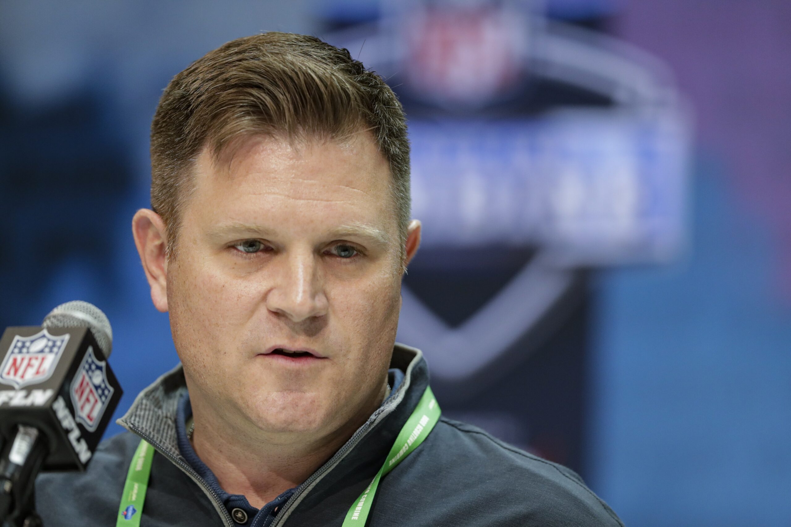 Green Bay Packers general manager Brian Gutekunst speaks during a press conference at the NFL football scouting combine