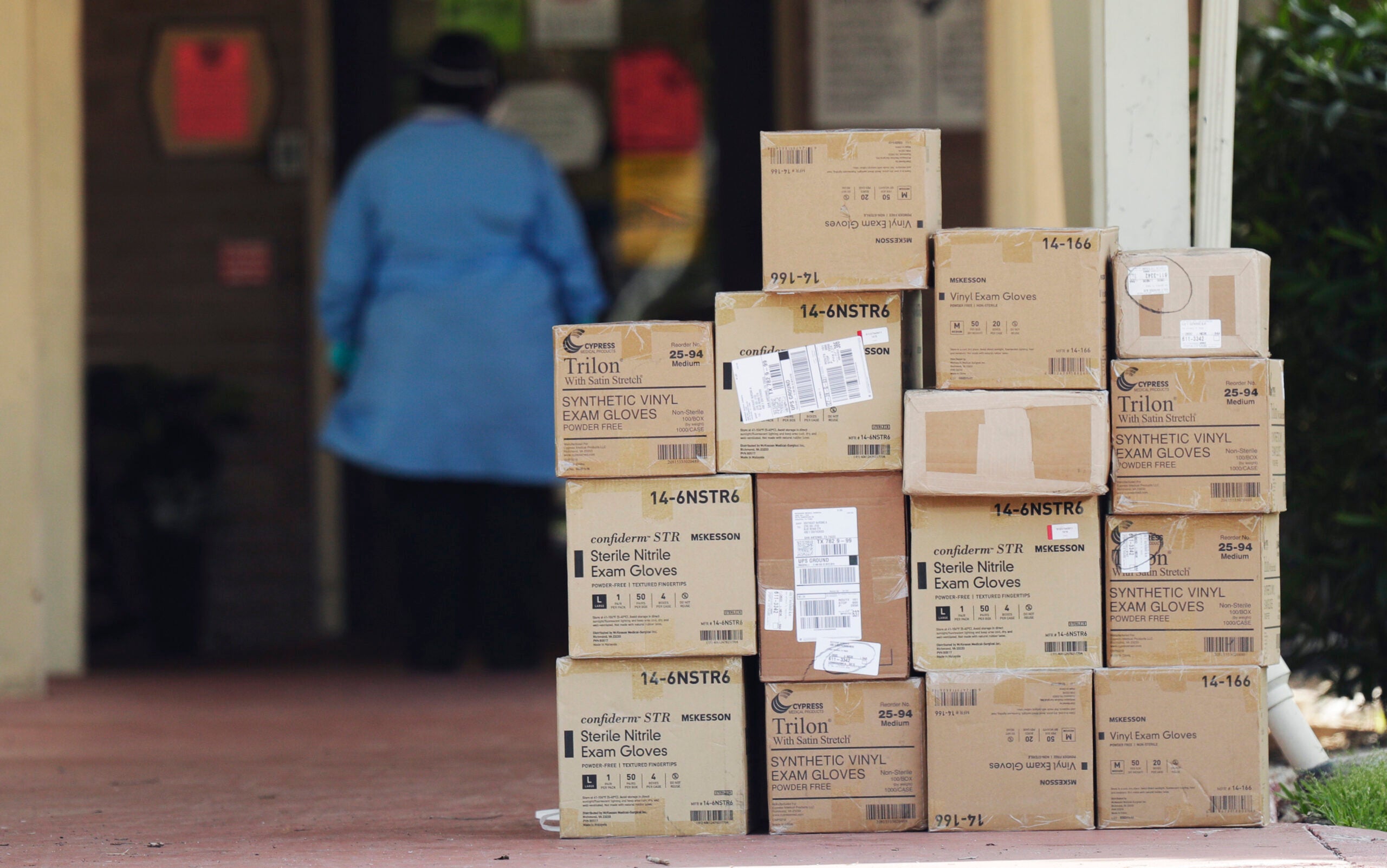 Boxes of personal protective equipment