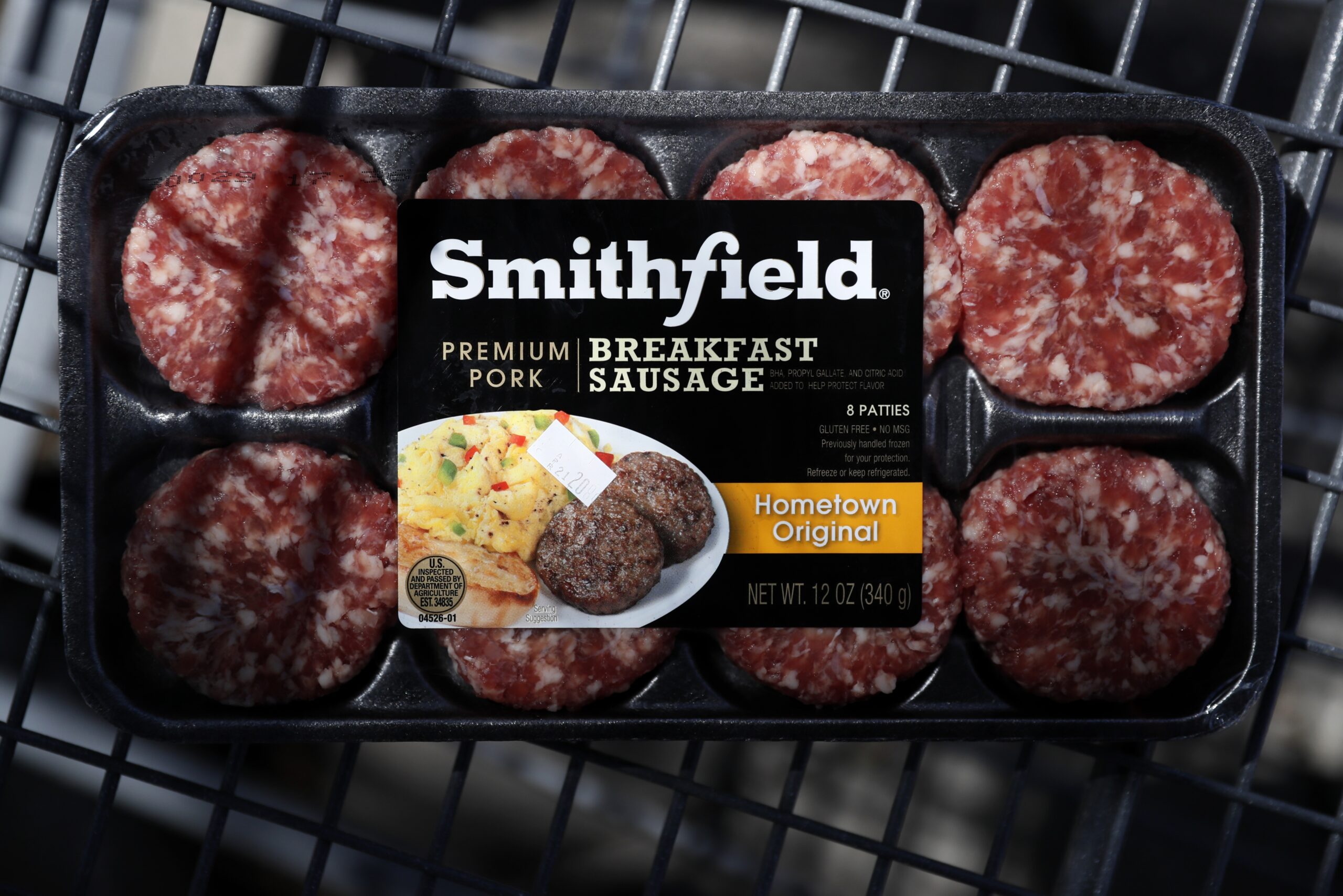 A package of Smithfield Foods breakfast sausage