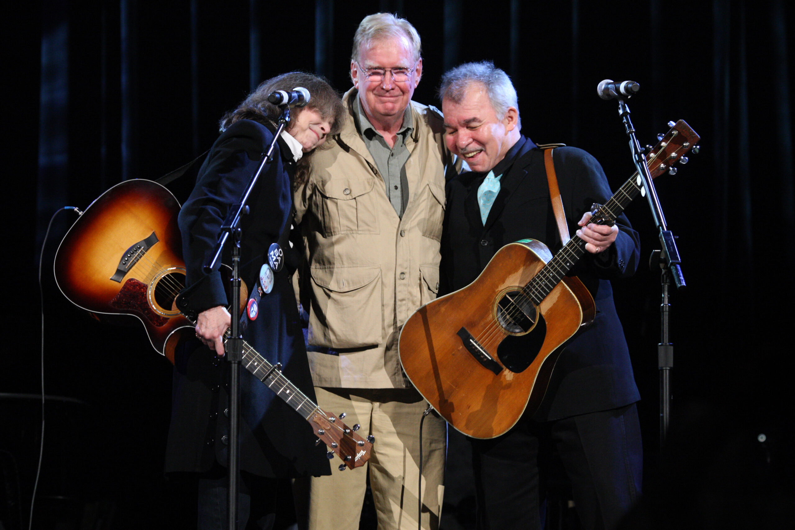 Nanci Griffith, Jim Rooney, and John Prine at the 2009 Americana Music Association awards show