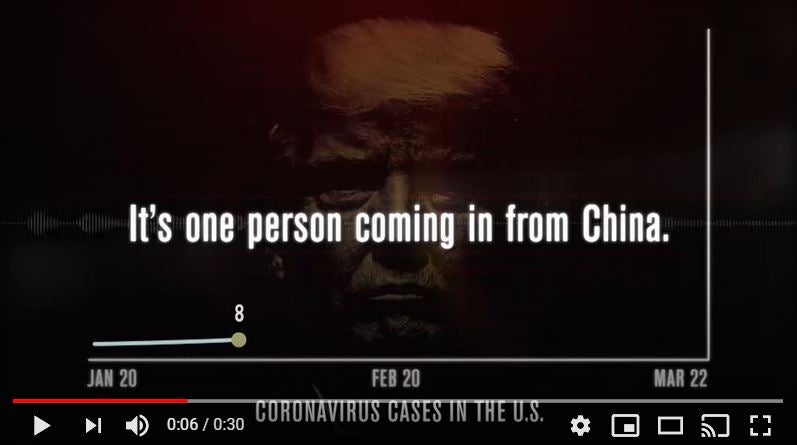 A screenshot of the ad "Exponential Growth" by Priorities USA