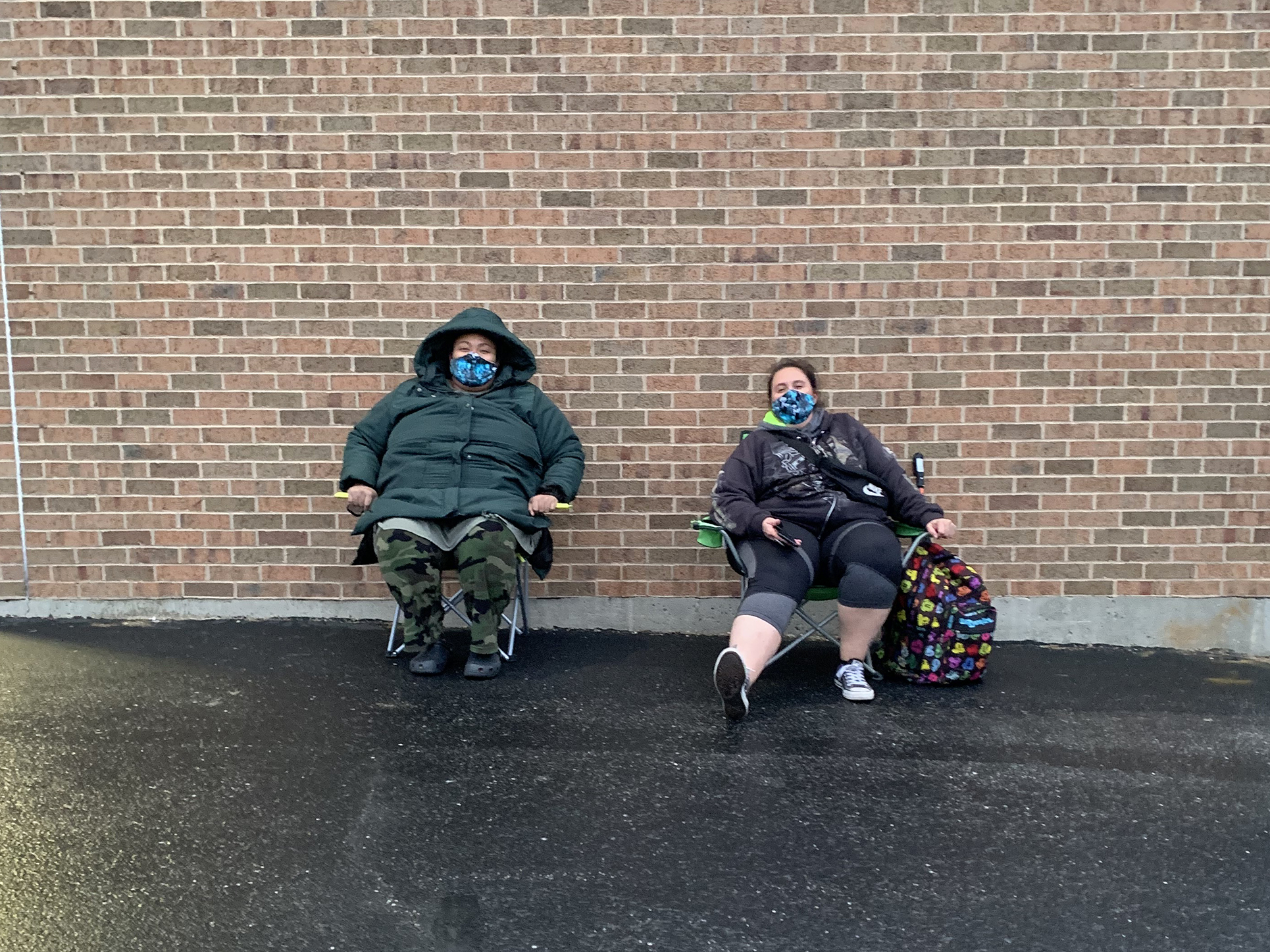 Tiarre Prevost and her mom came prepared for the long line to vote