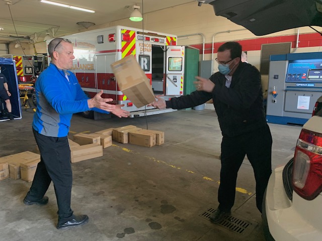 Jockey International delivers PPE to the Kenosha Fire Department