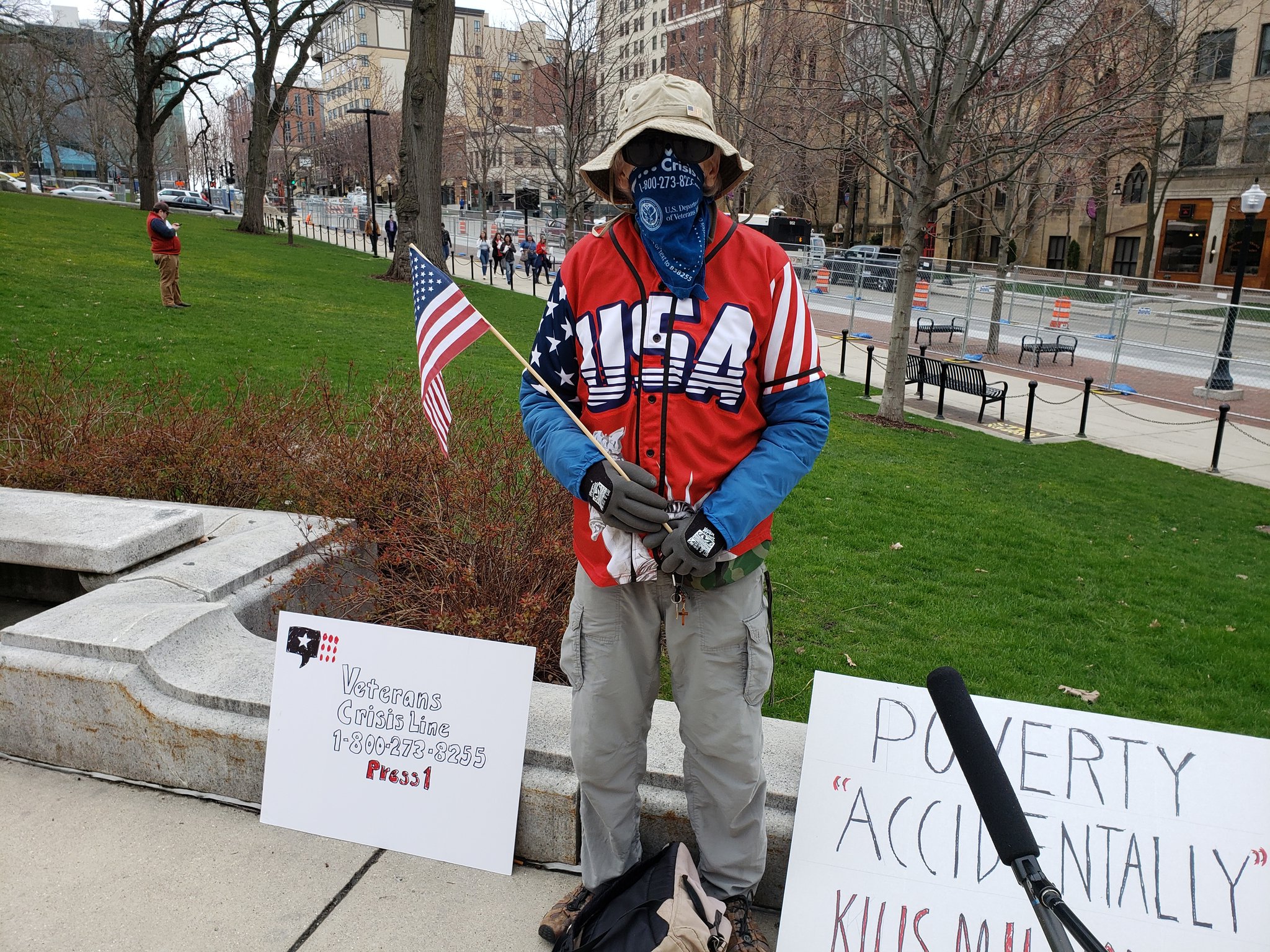 safer at home protester