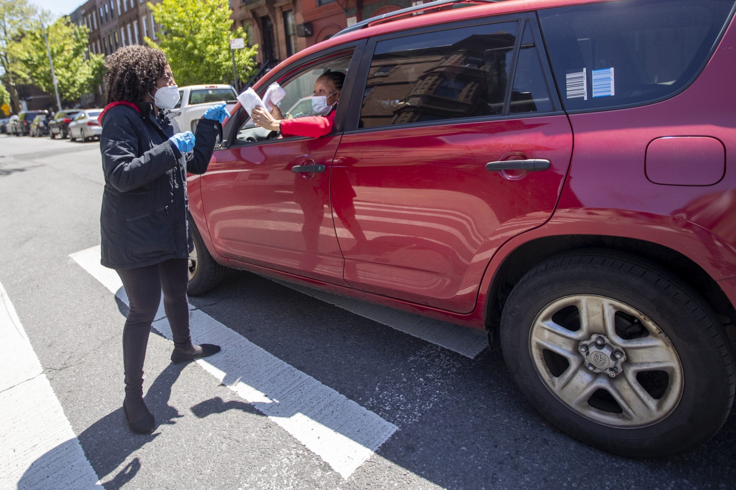 A COVID testing site in New York