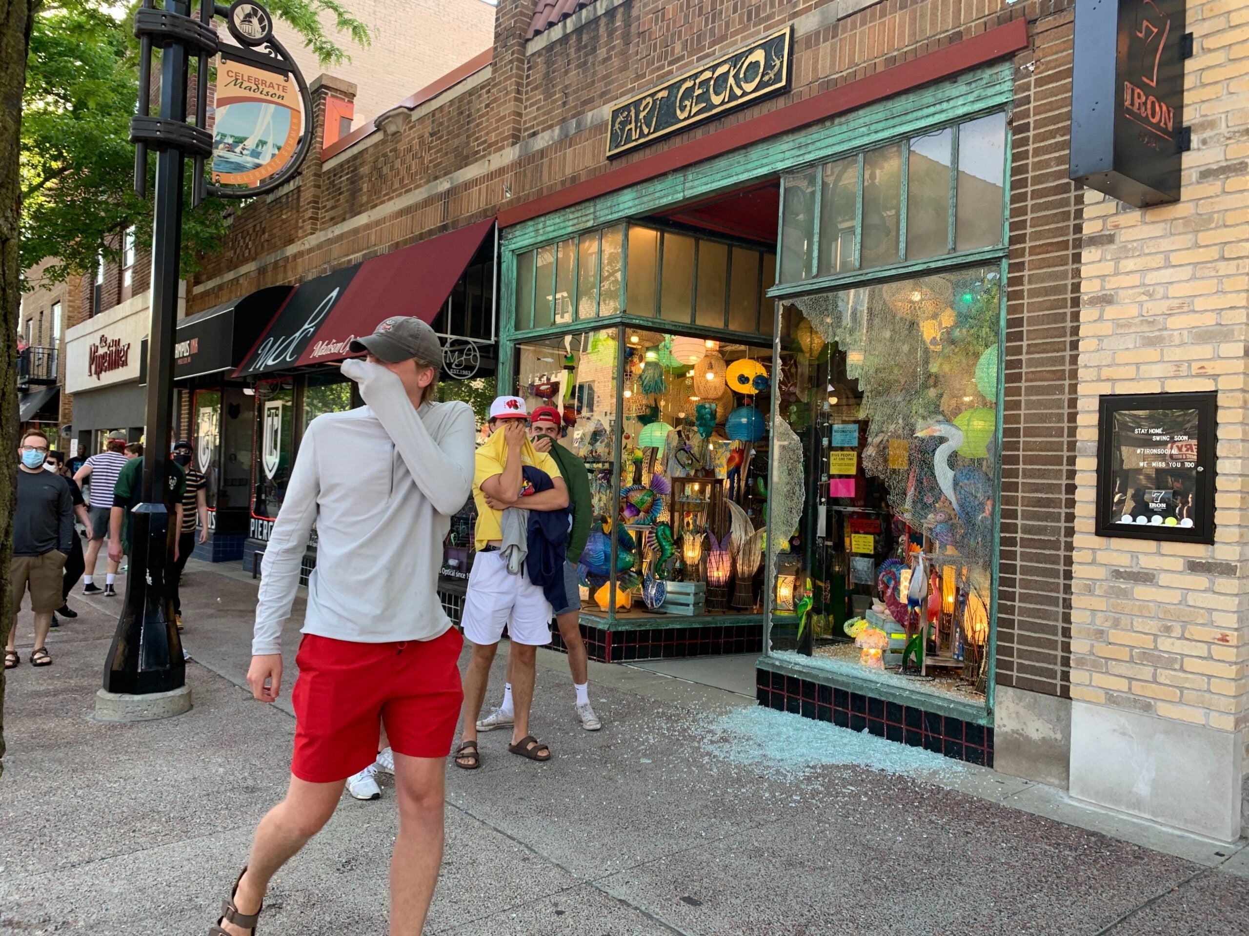 Smashed store window