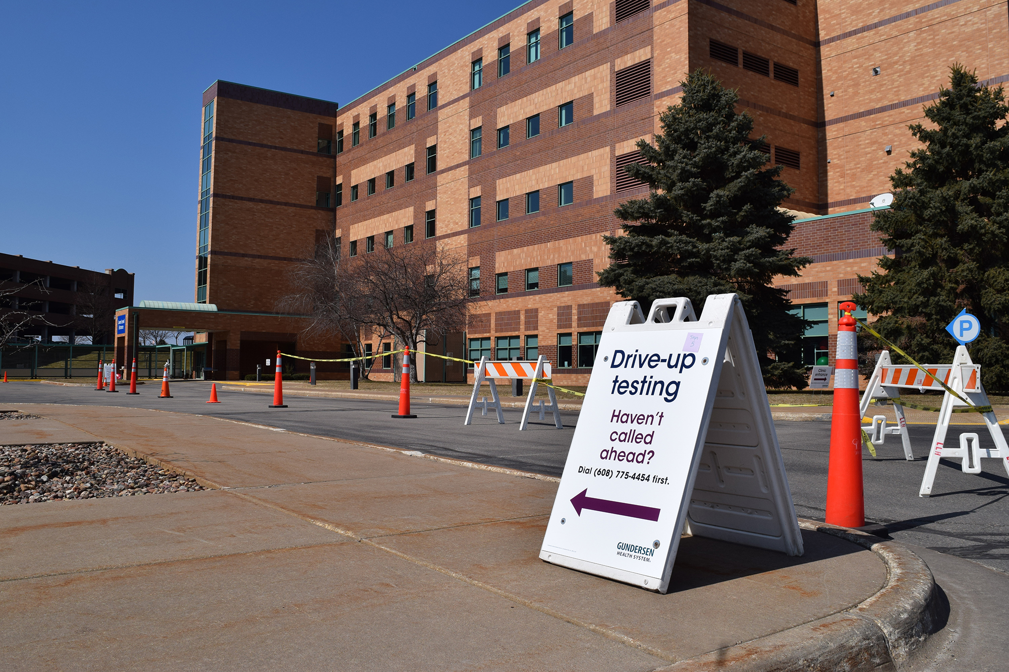 Gundersen Health System is offering drive-up testing at their Onalaska clinic