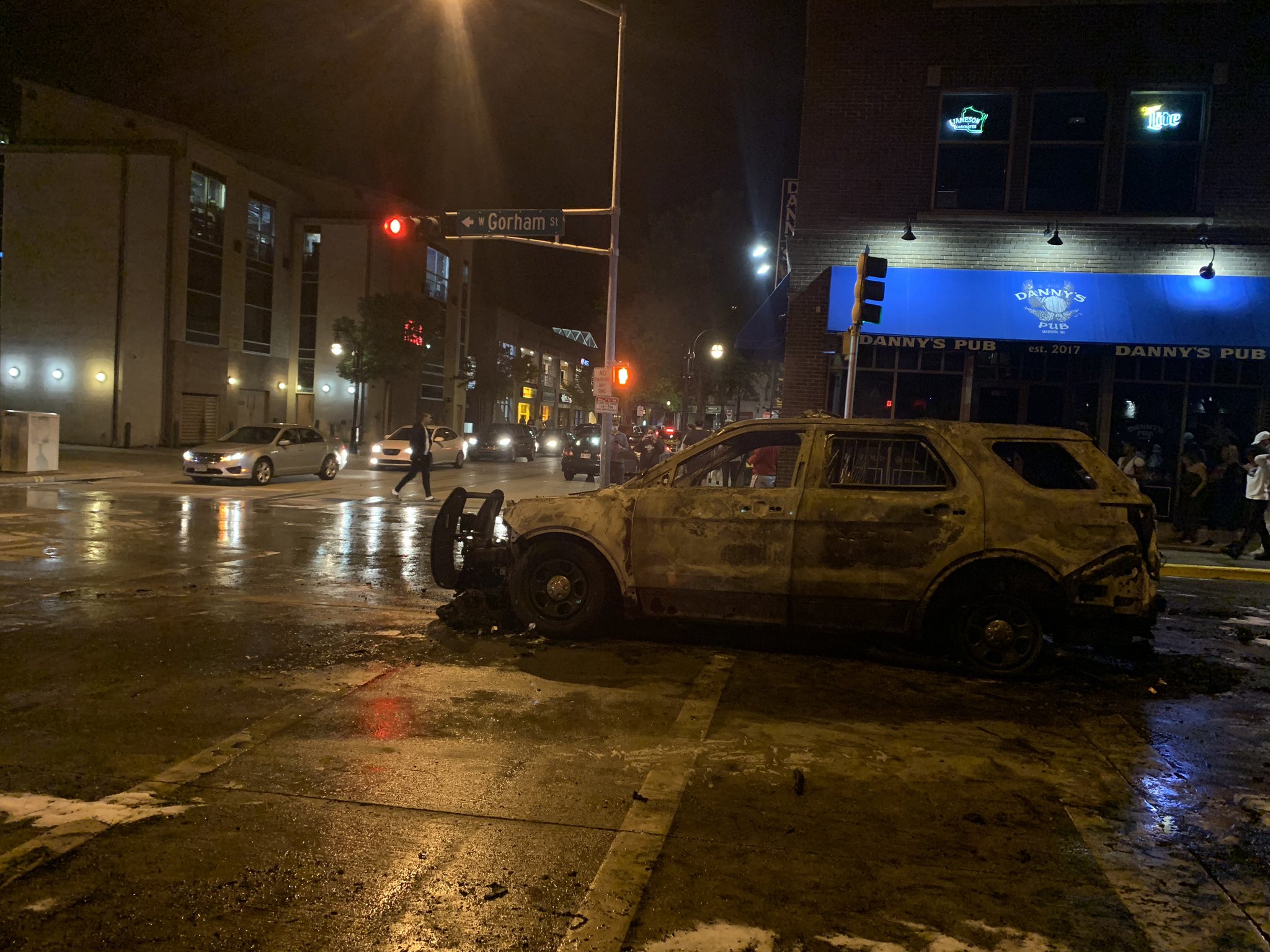 A burnout squad car.