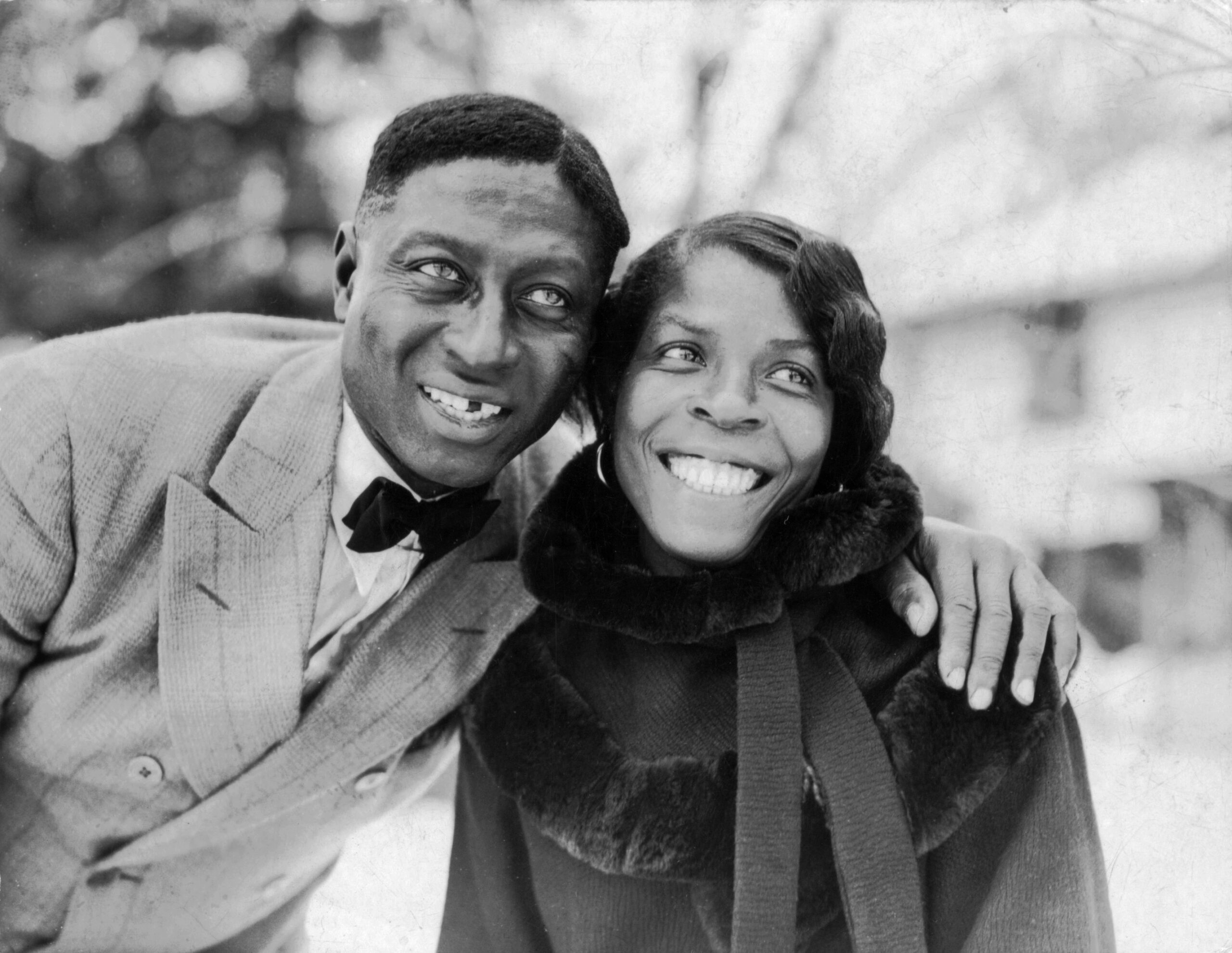 Huddie Ledbetter, better known as Lead Belly (or Leadbelly), with his wife Martha Promise Ledbetter, in Wilton, Connecticut.