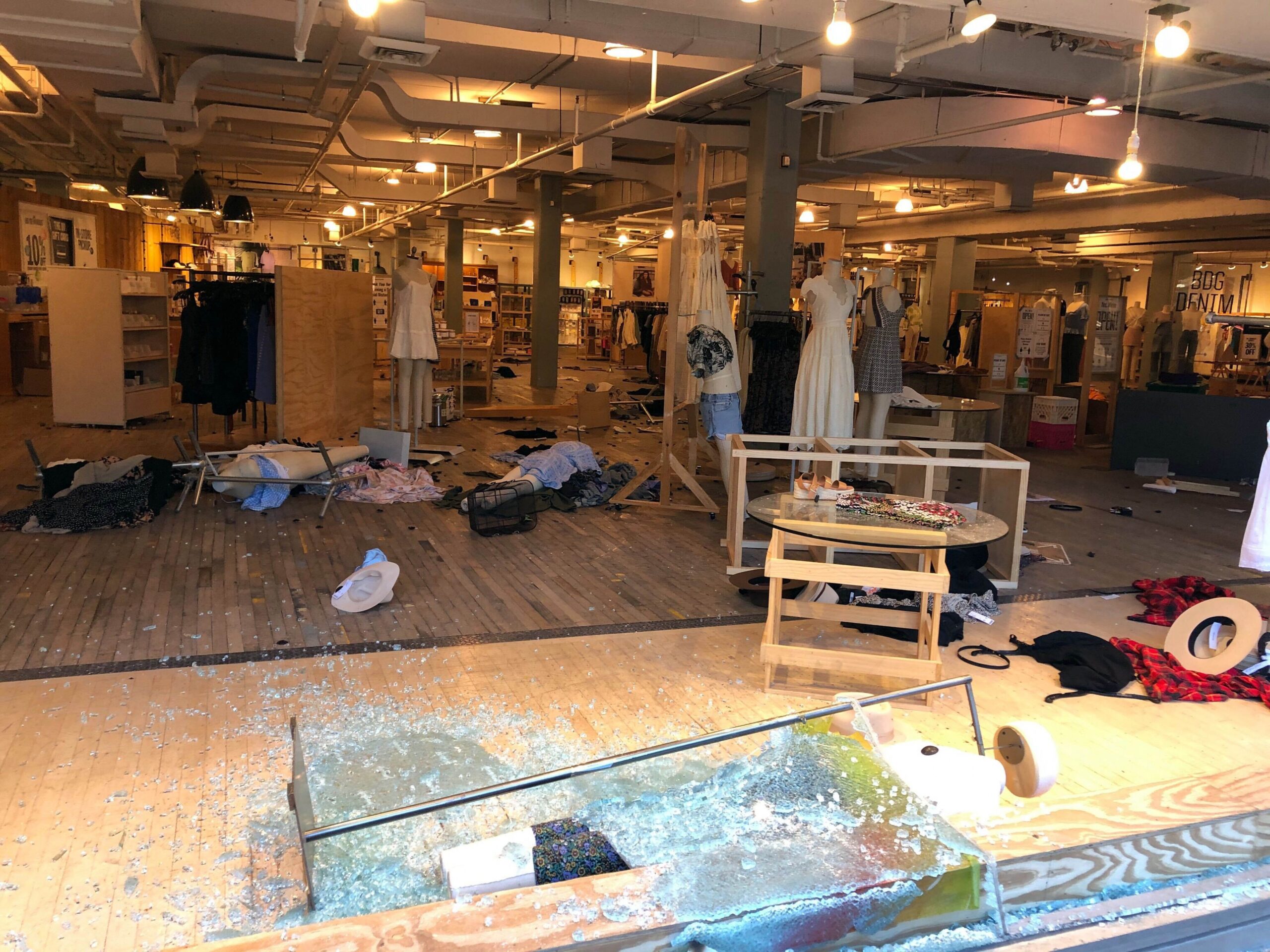 Urban Outfitters was one of several businesses damaged and looted