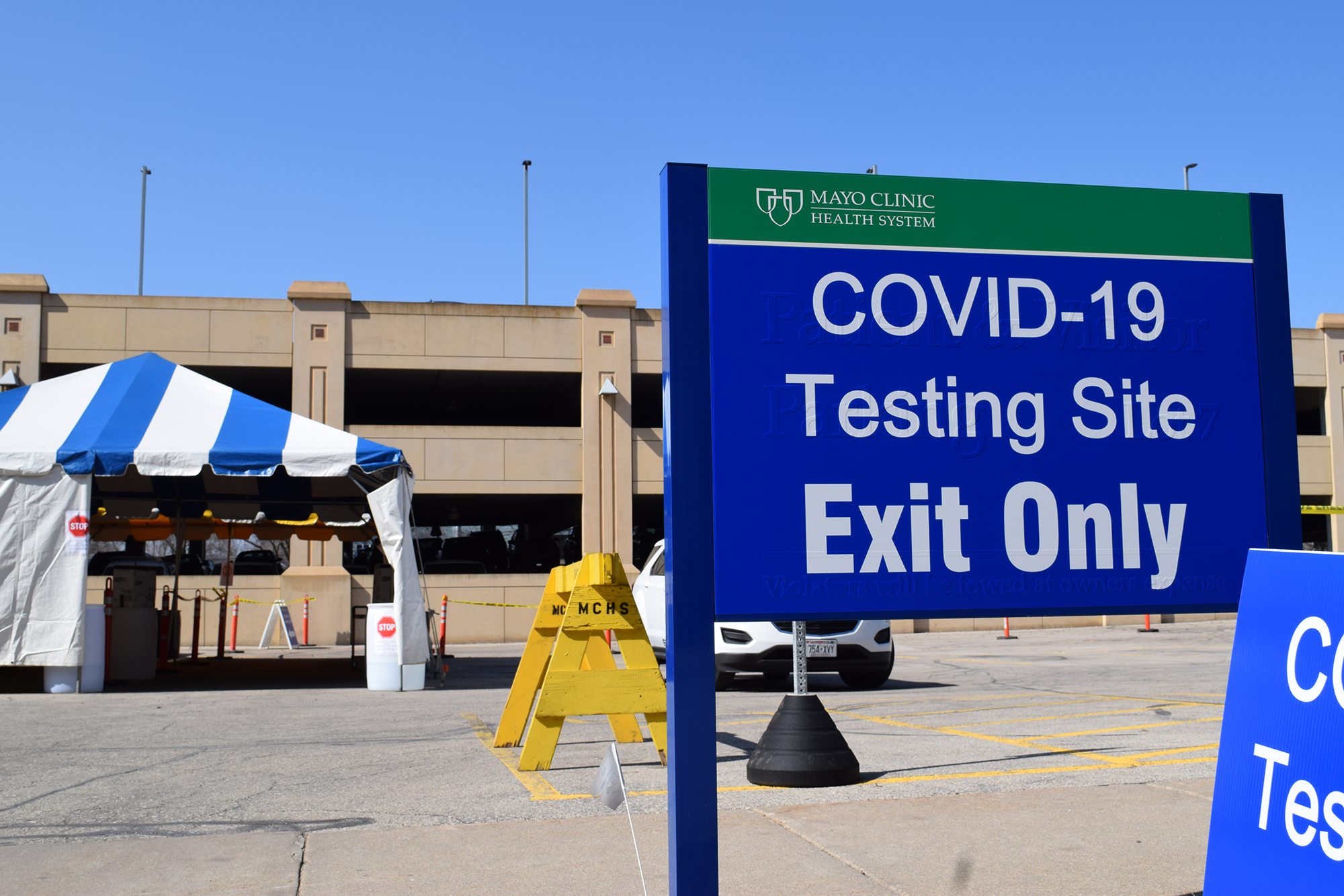 Drive-thru COVID-19 testing is being offered at Mayo Clinic Health System-Franciscan Healthcare in La Crosse