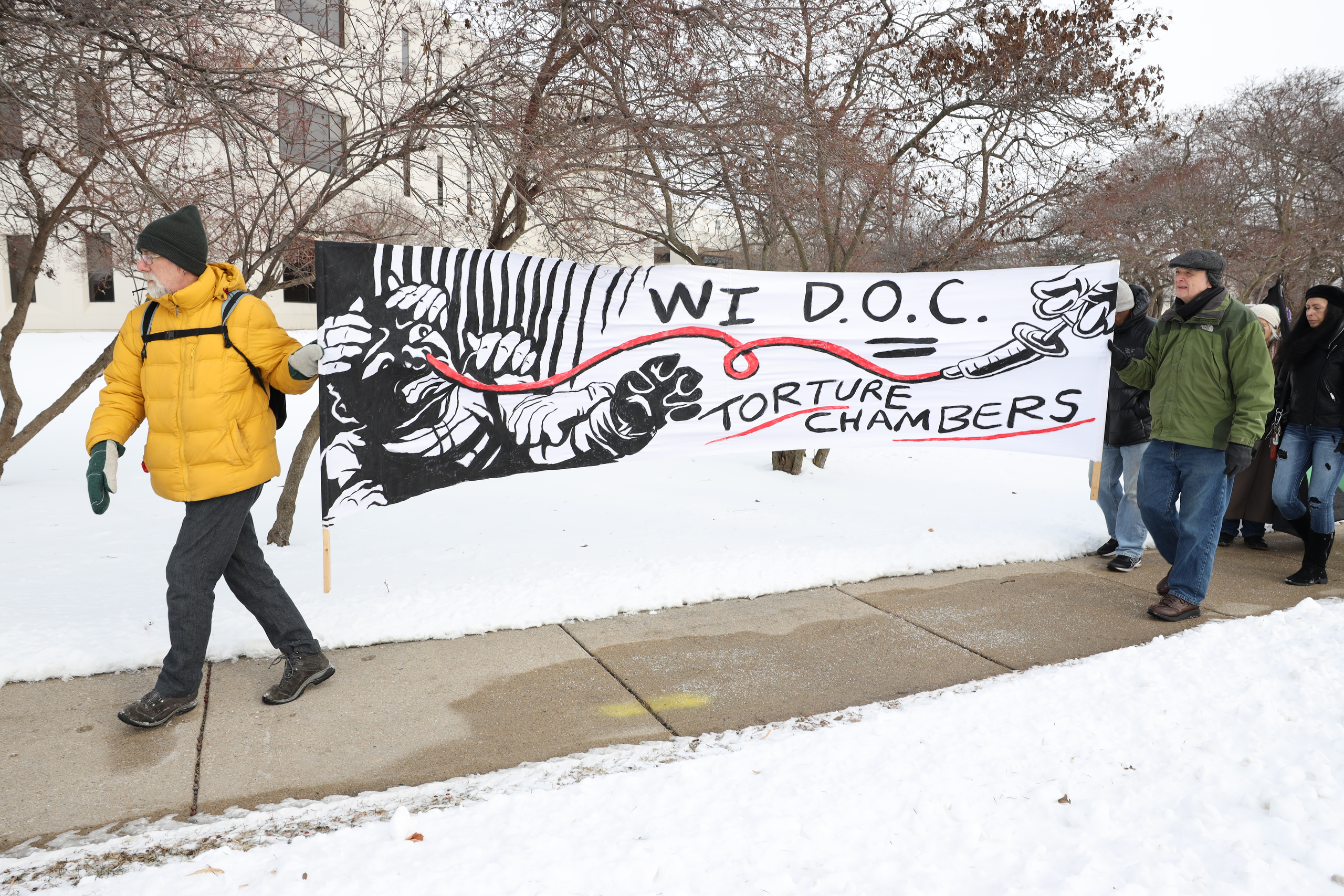 Prisoner-rights group Moses, participate in a rally near the state Department of Corrections
