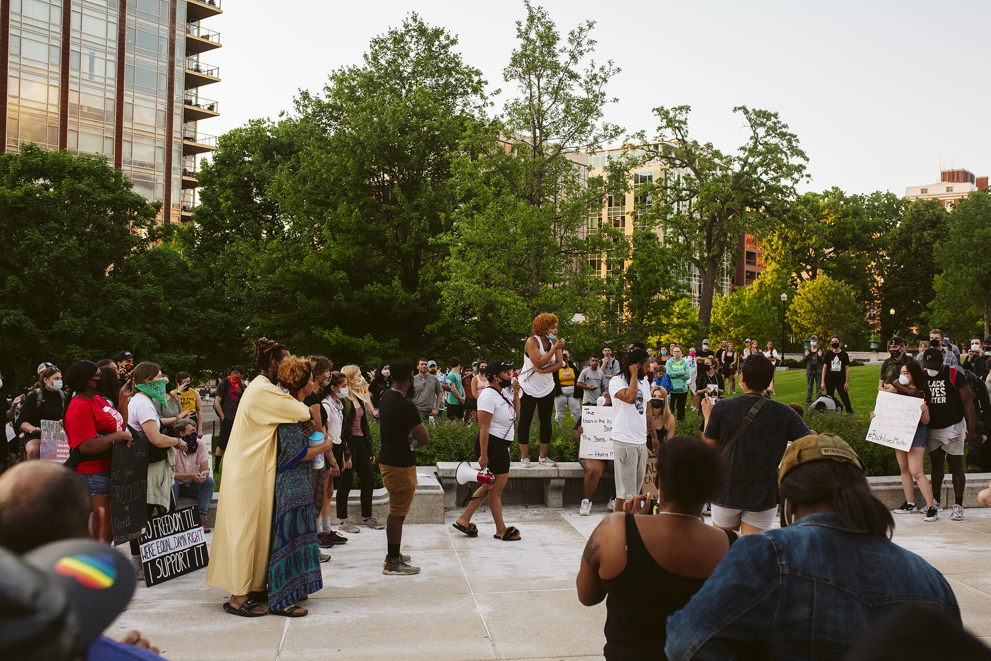 Jada Sayles, co-organizer of the memorial, addresses the crowd