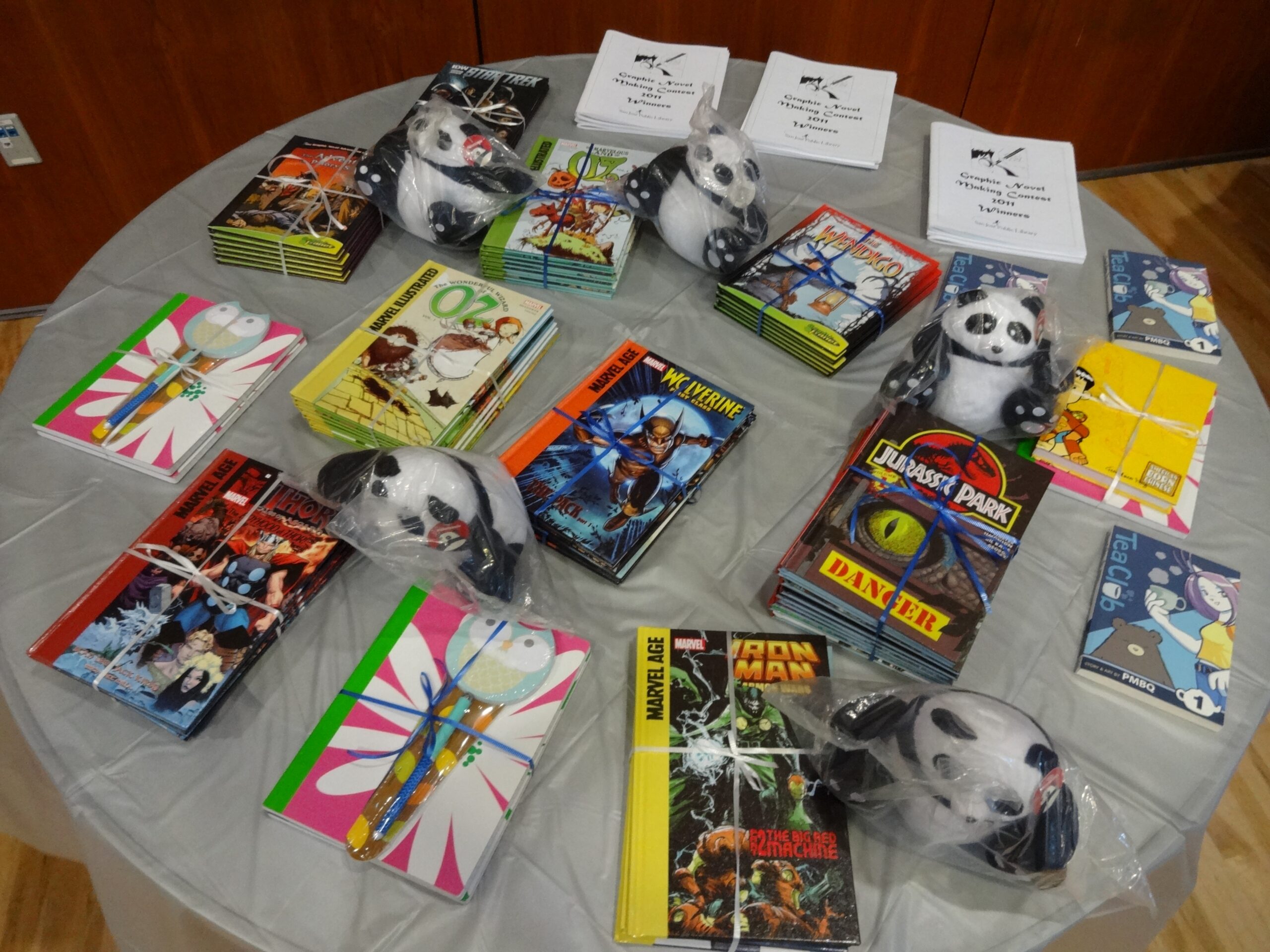 Table display of children's graphic novels