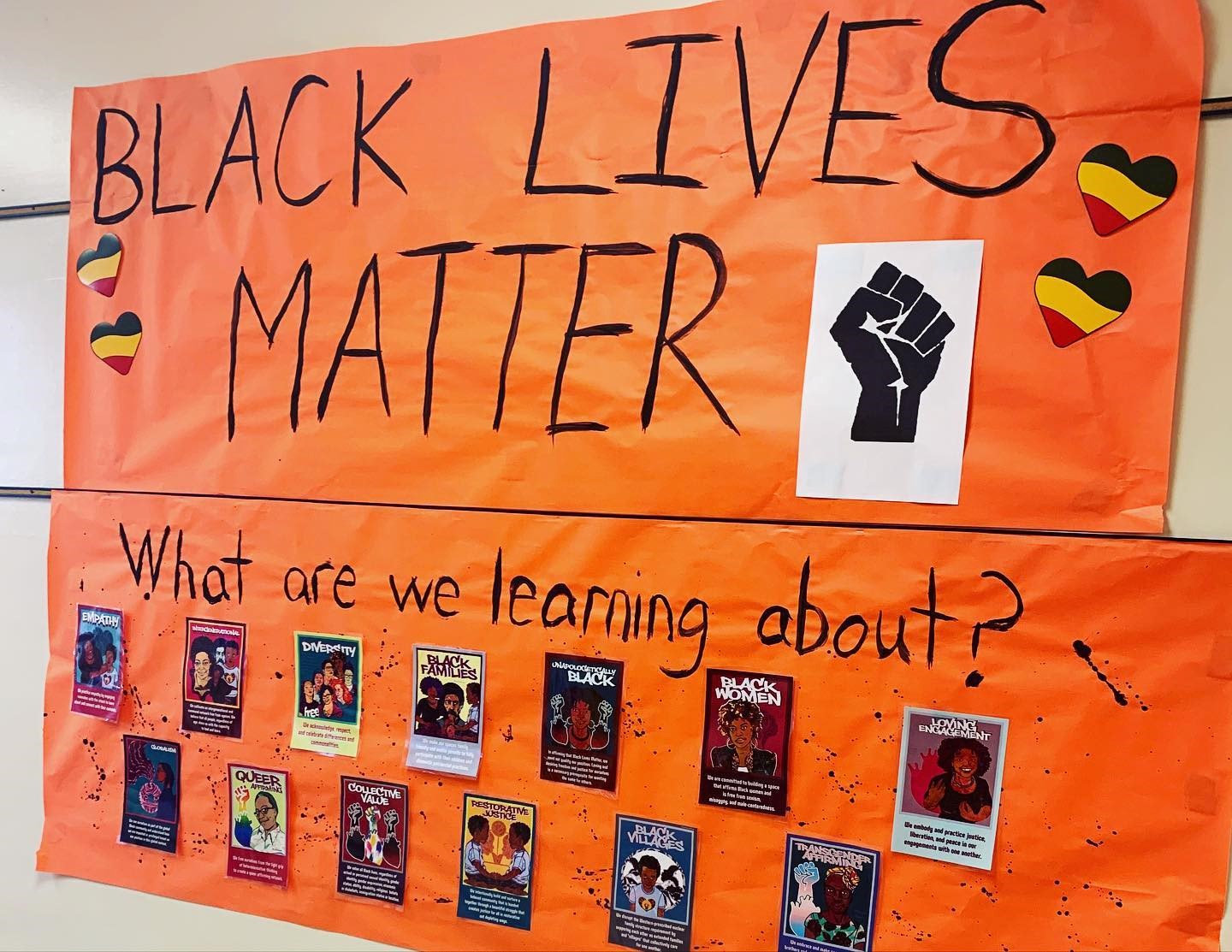 A poster from Frank Allis Elementary's Black Lives Matter in Schools Week of Action
