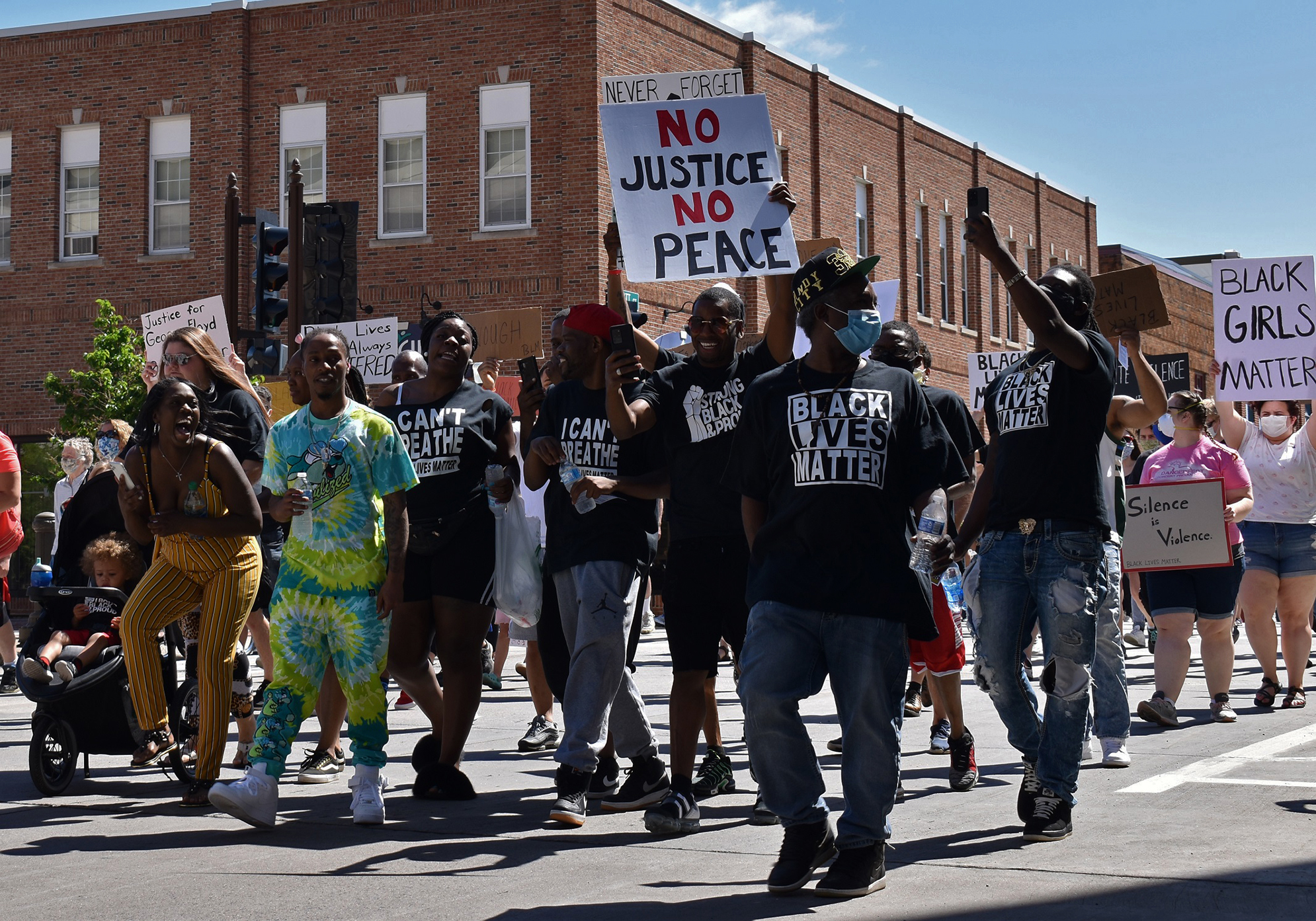 Protesters march in Wausau on Saturday, June 6, 2020