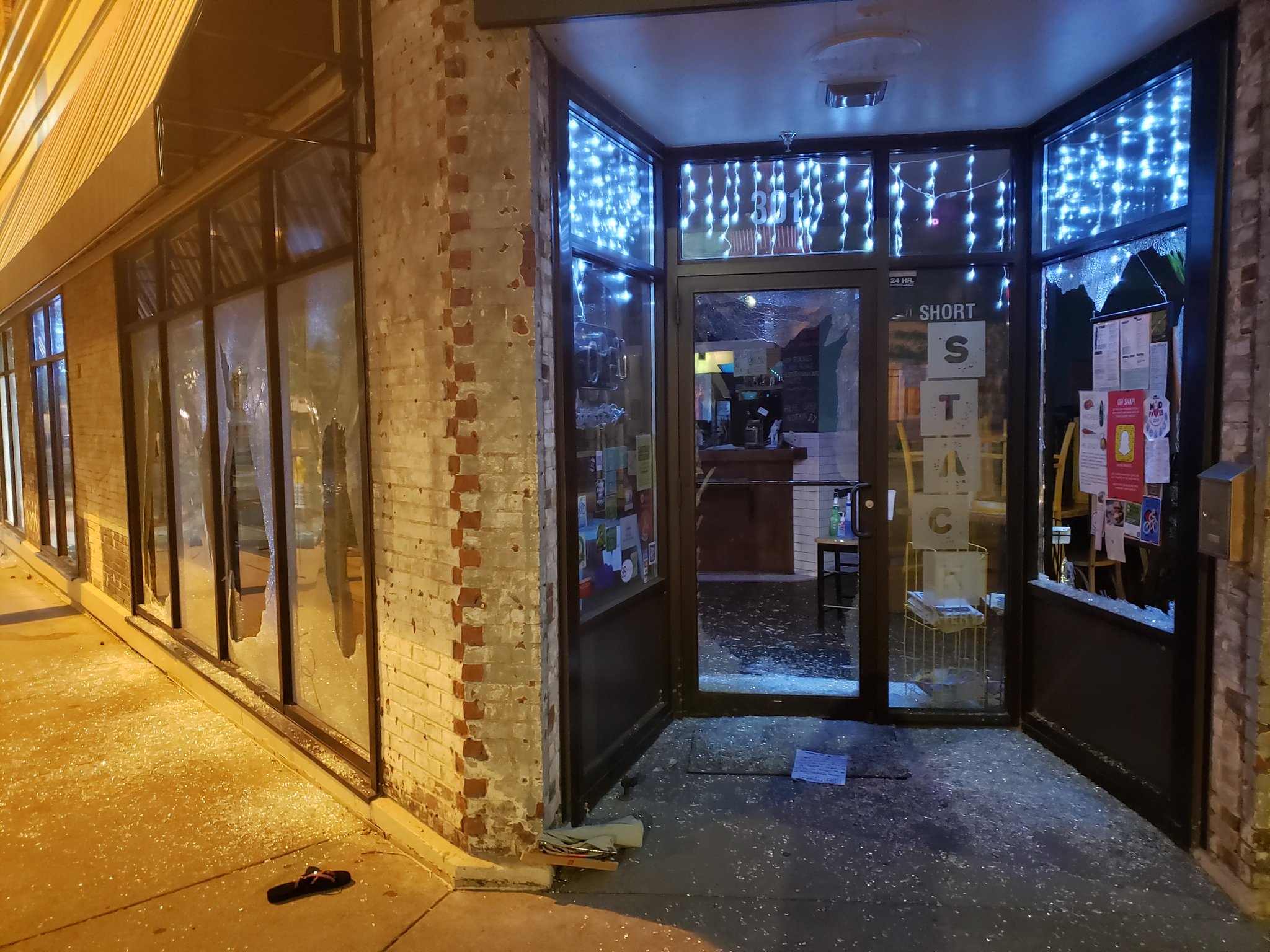 Protesters broke some windows of businesses on State Street in Madison during the rally on Monday night, June 1, 2020, around the Capitol Square.