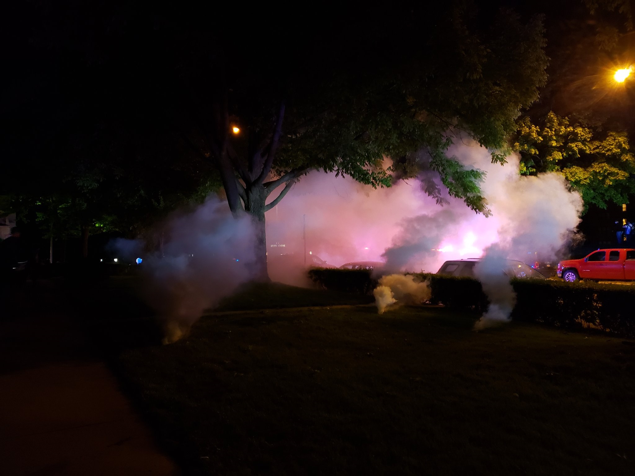 Police in Madison deployed tear gas Sunday night after clashes with protesters
