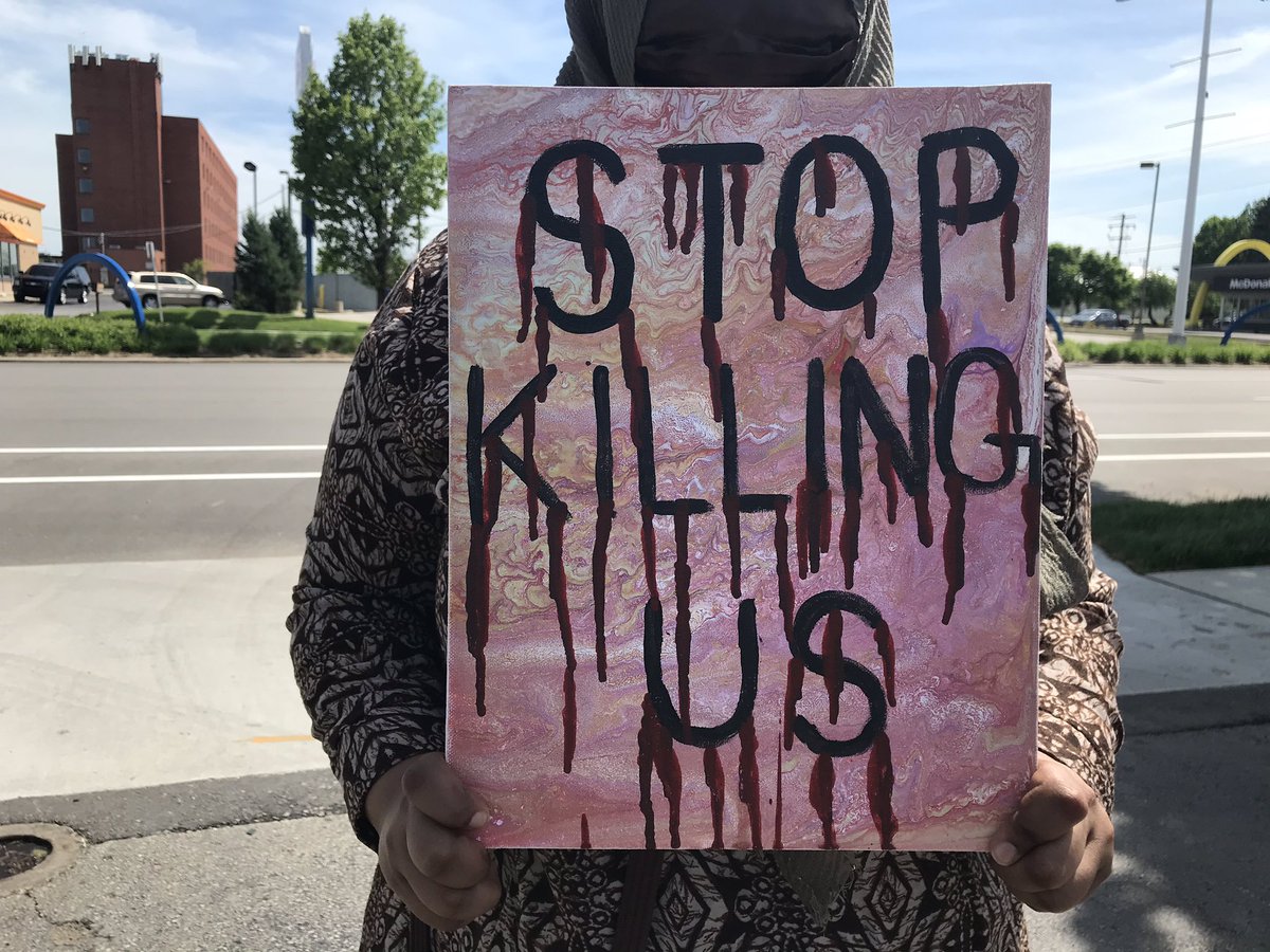 Sara was one of the more than 100 people walking in the peaceful march in Milwaukee