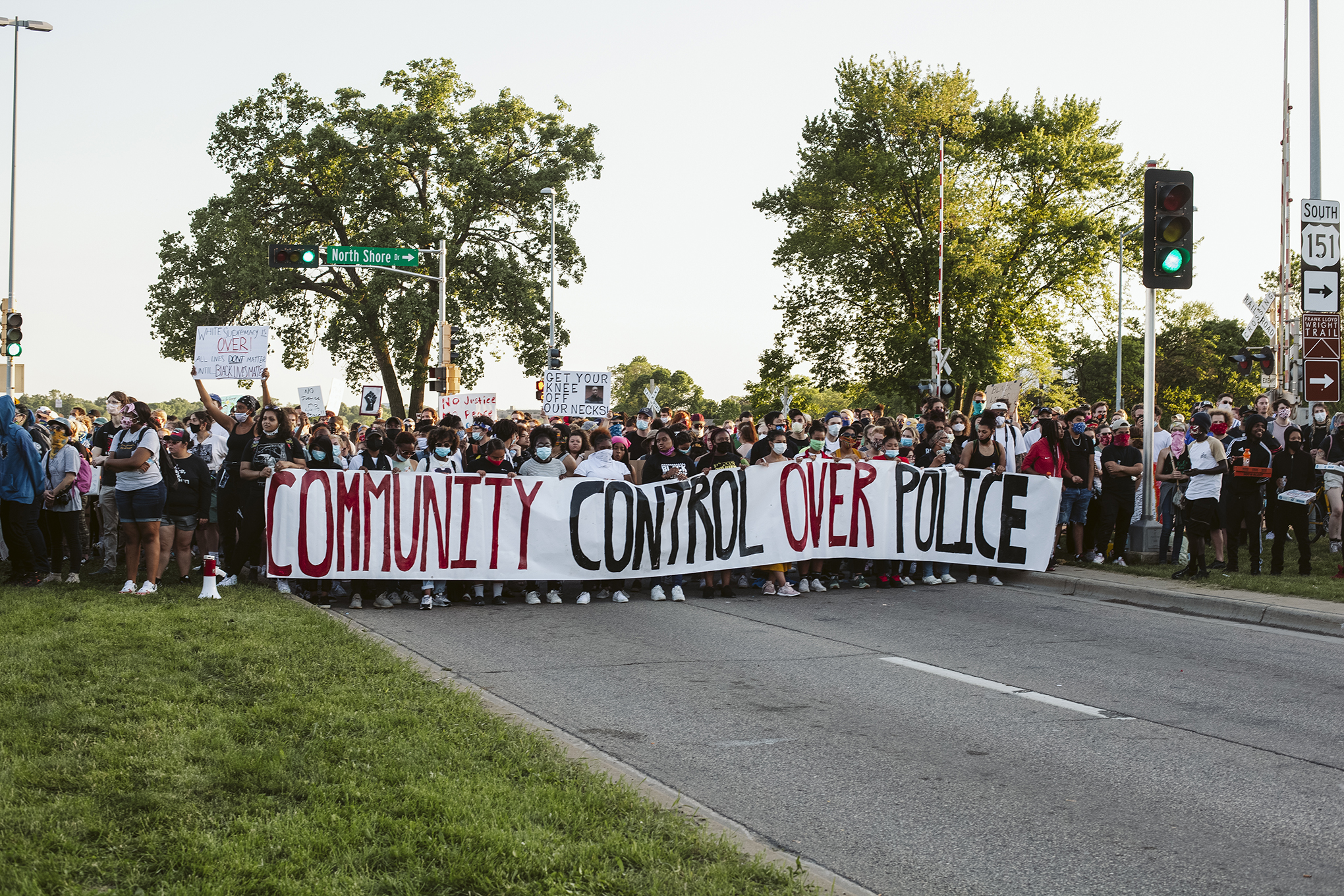 Protests demanding justice for George Floyd blocked traffic on John Nolen Drive