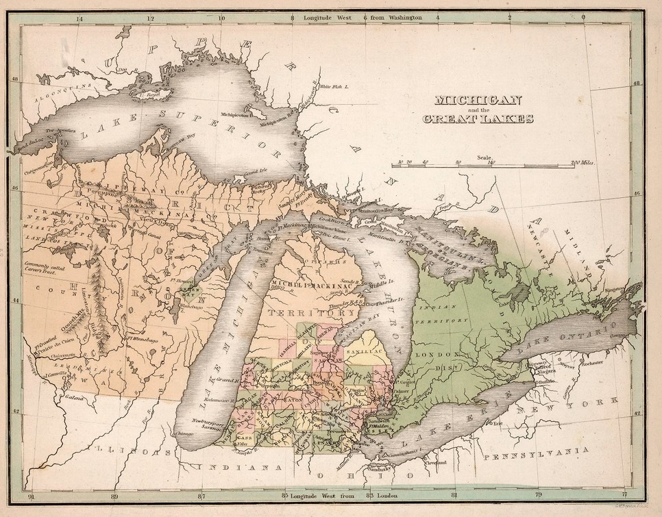 1838 map of Michigan Territory