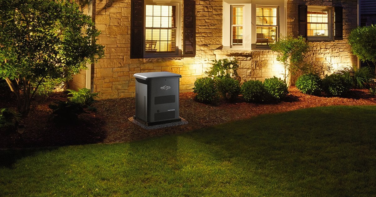 A backup generator outside a home