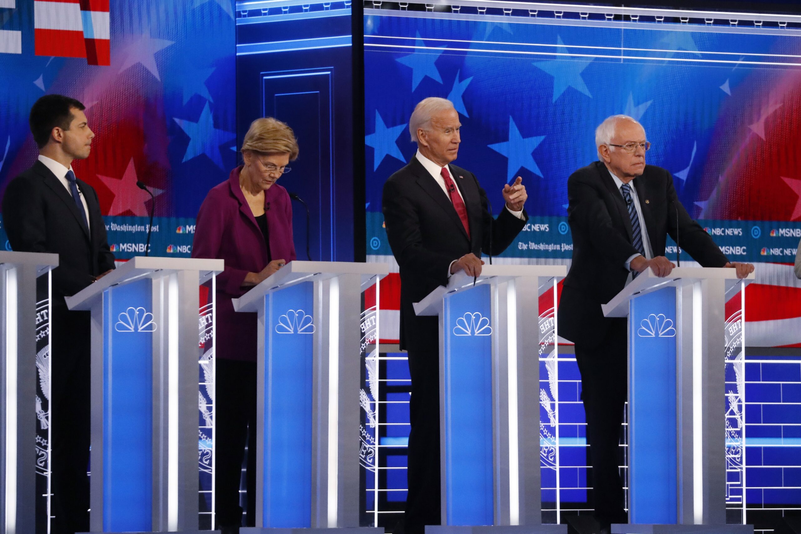 Four Democratic presidential primary candidates debate