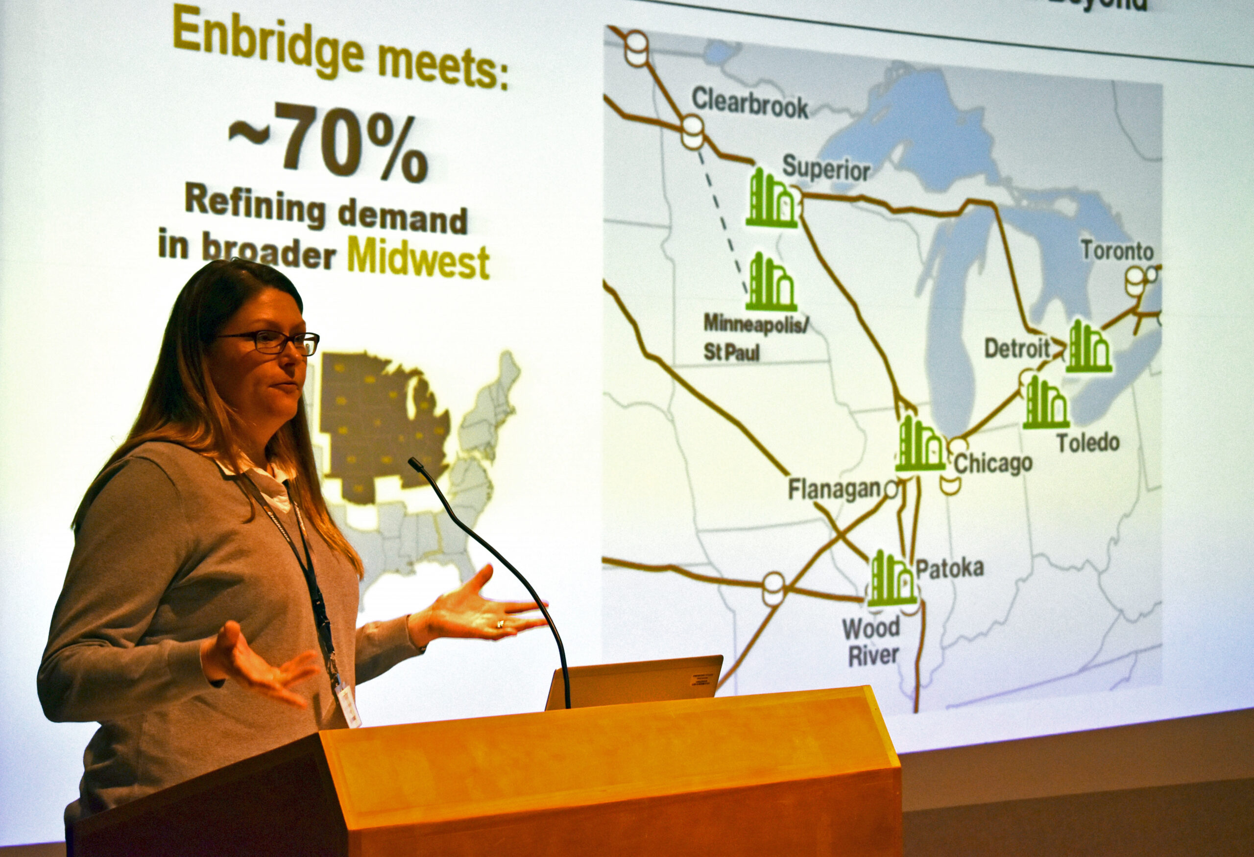 Jennifer Smith with Enbridge provides a presentation