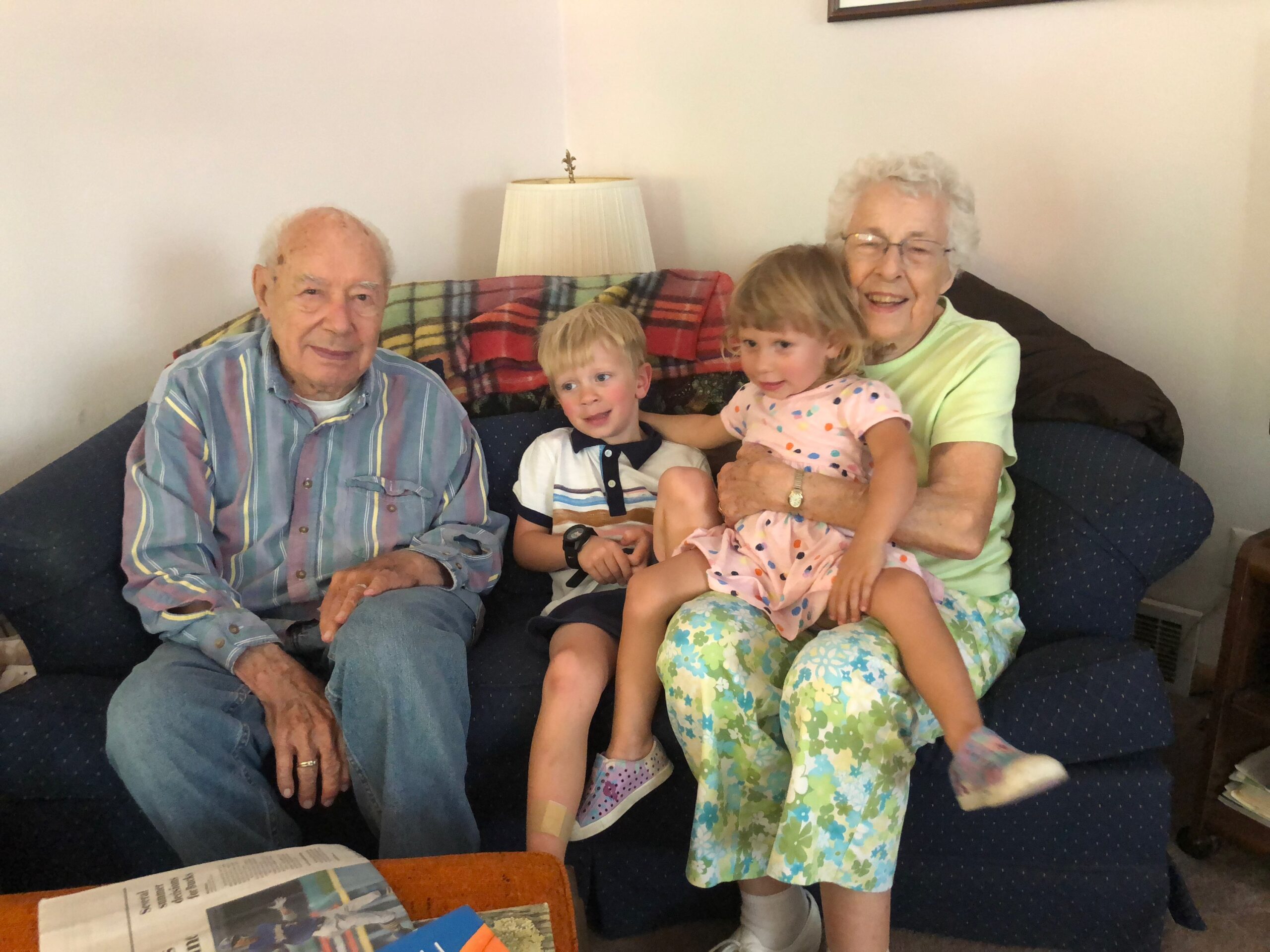 Wilford and Mary Kepler with their great grandchildren