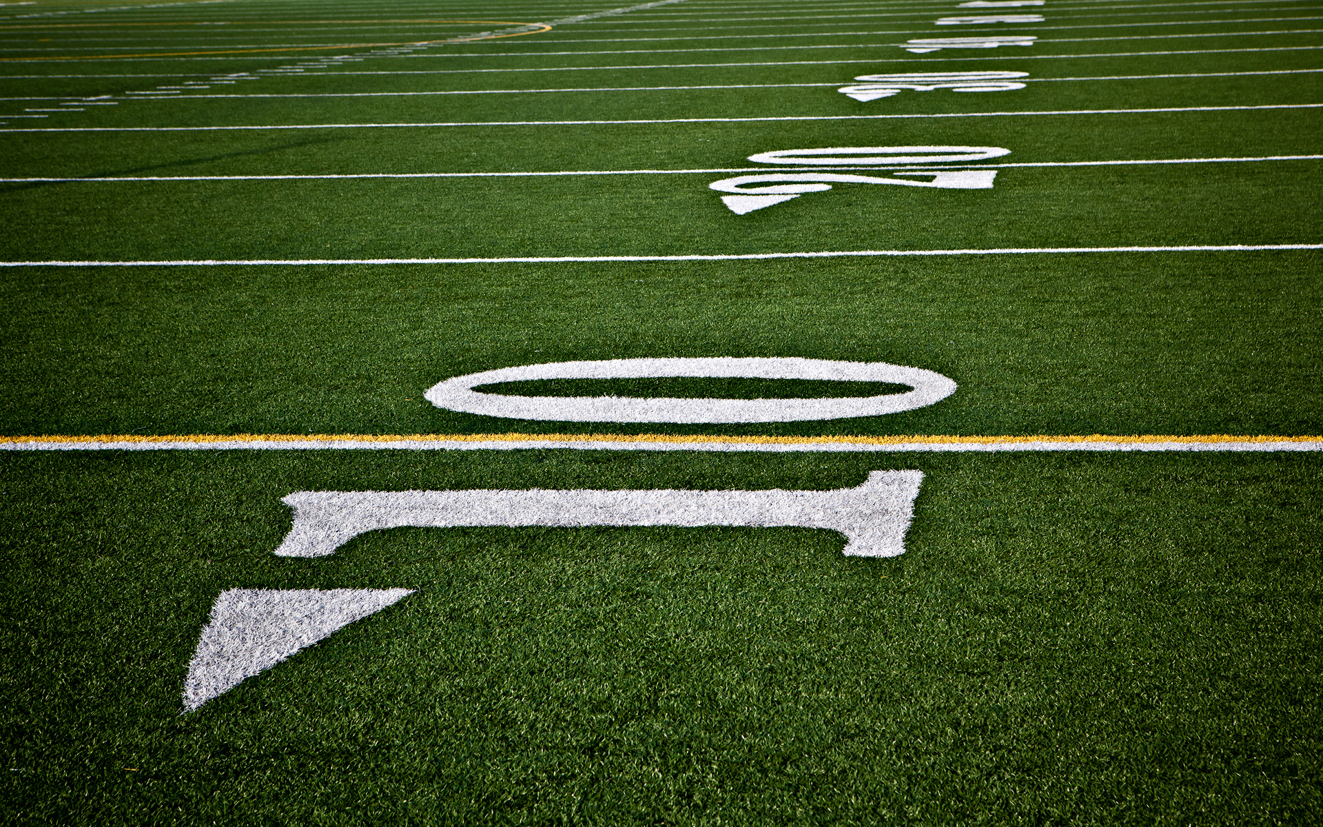 Football field, field lines, high school football