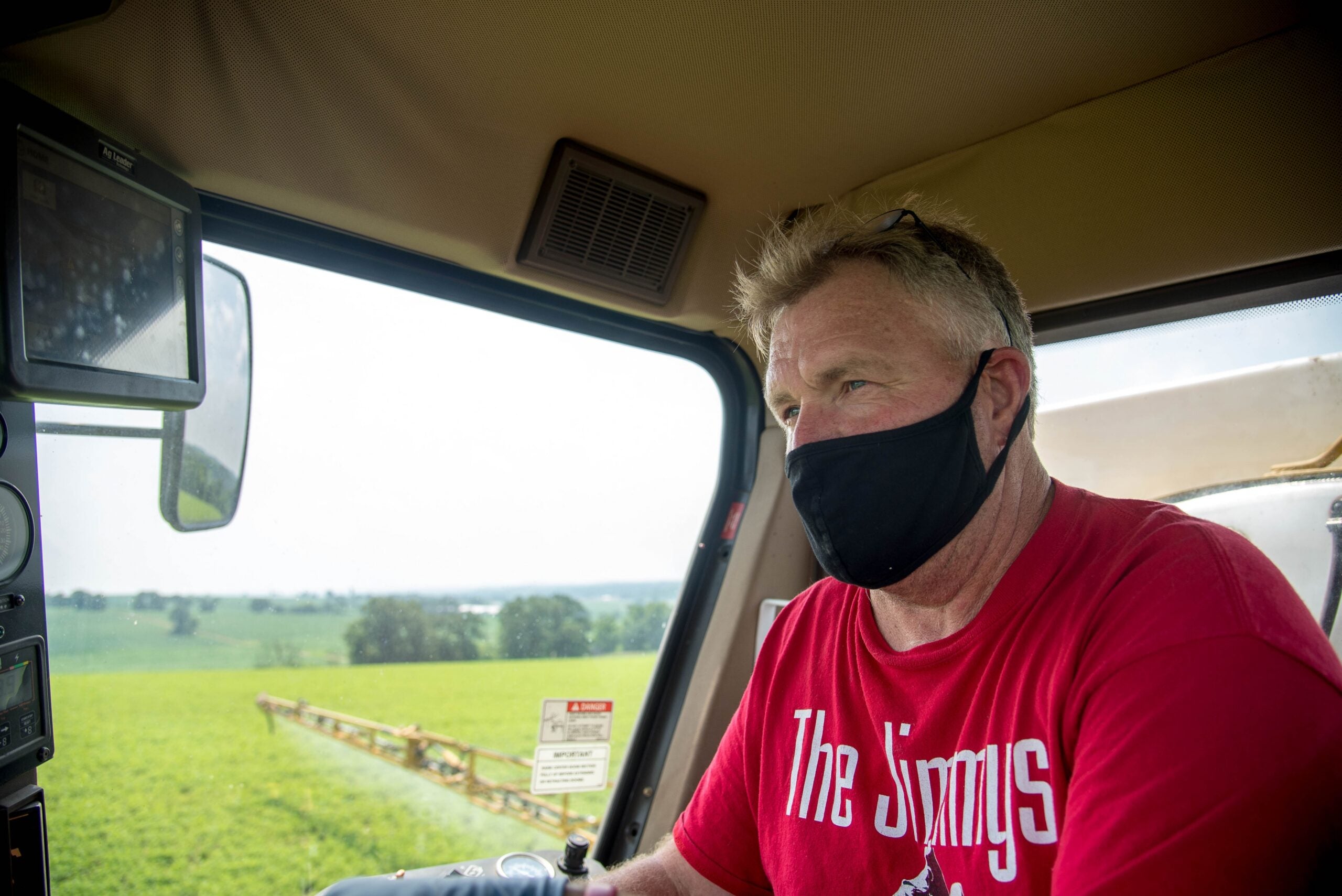 a man drives a tractor