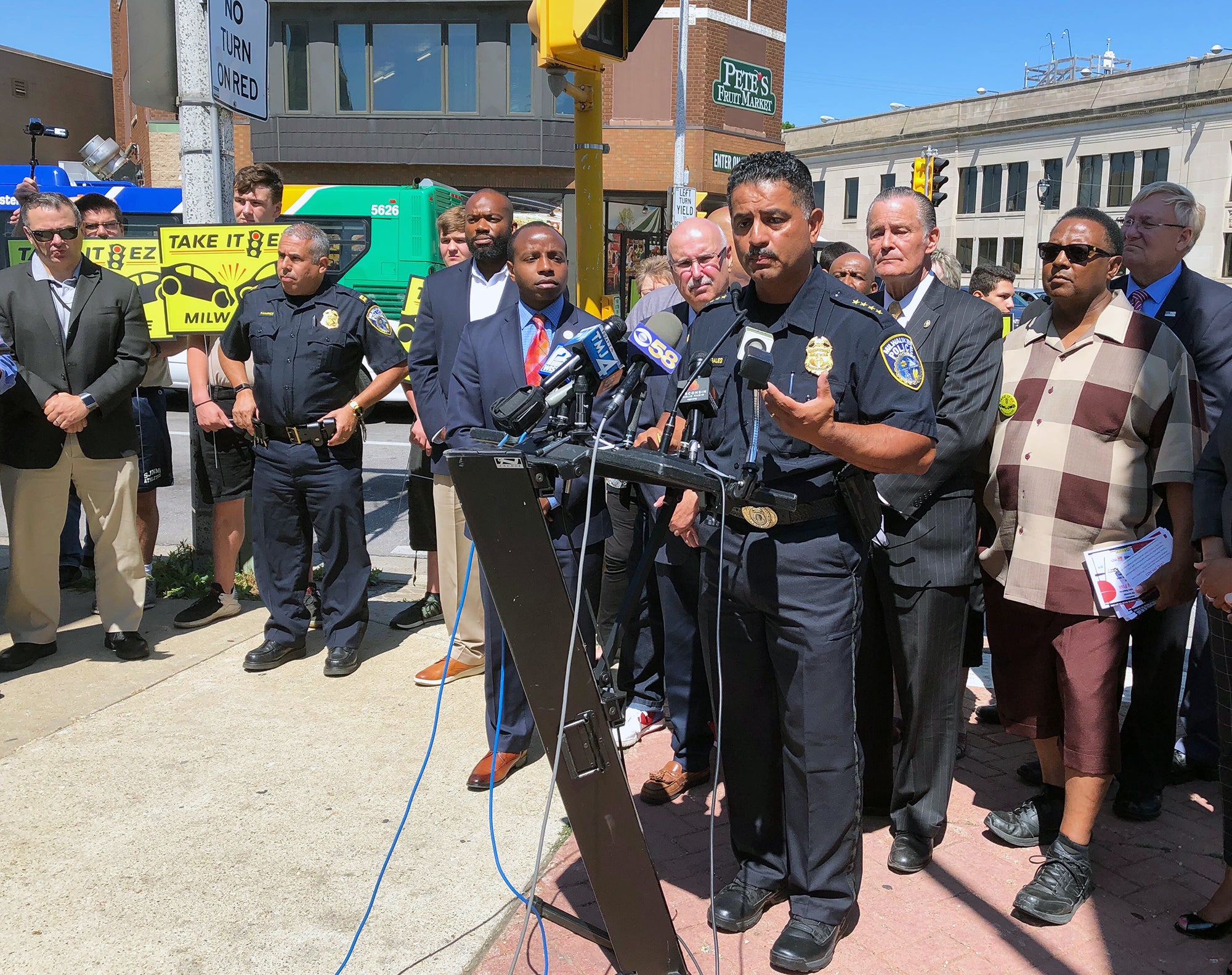 Alfonso Morales at a press conference