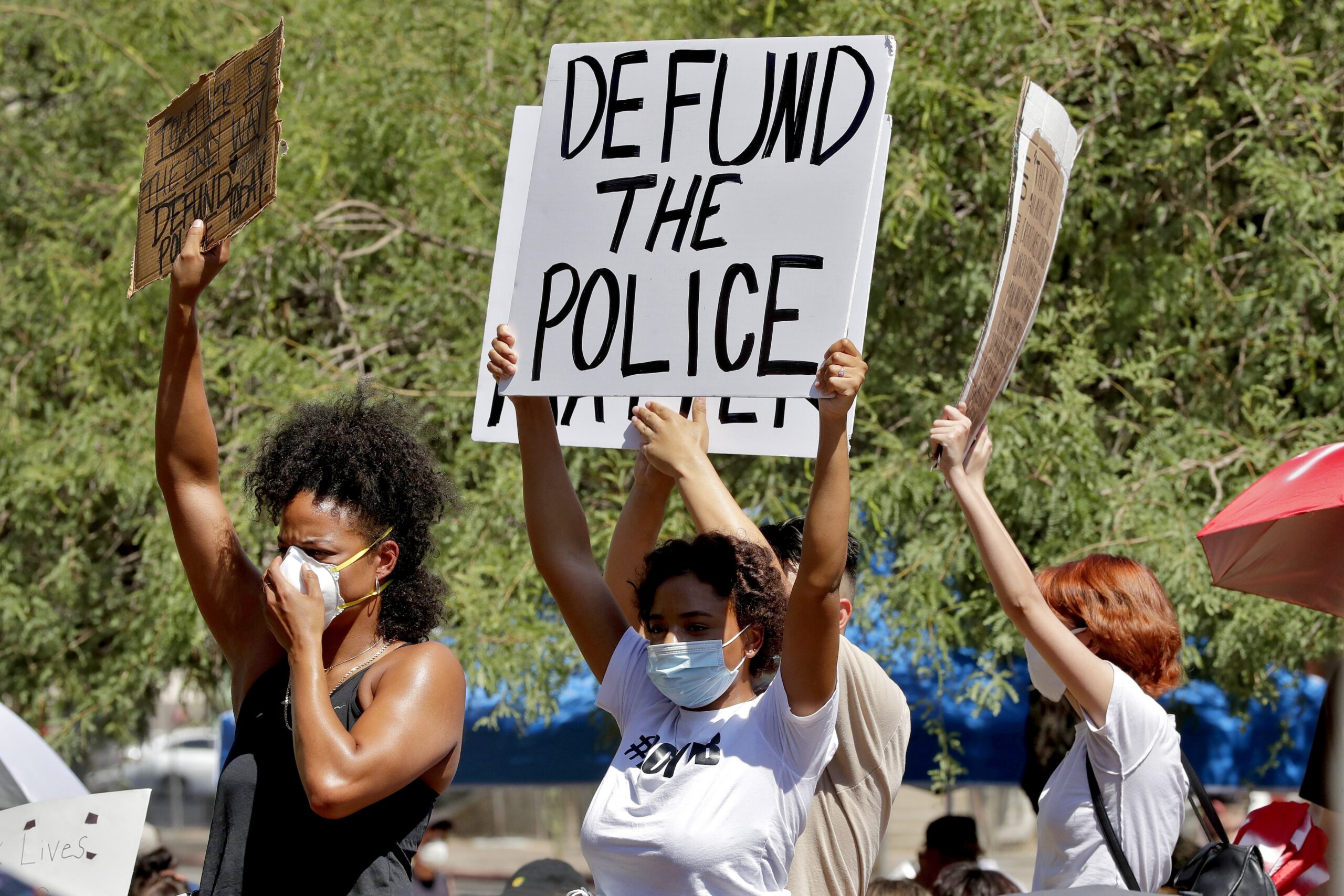 Profesters demand the Phoenix City Council defund the Phoenix Police Department