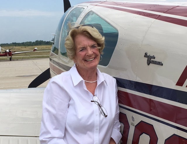 85-year-old Beverly Blietz, a former recreational pilot, Uber driver, art gallery docent and community volunteer.