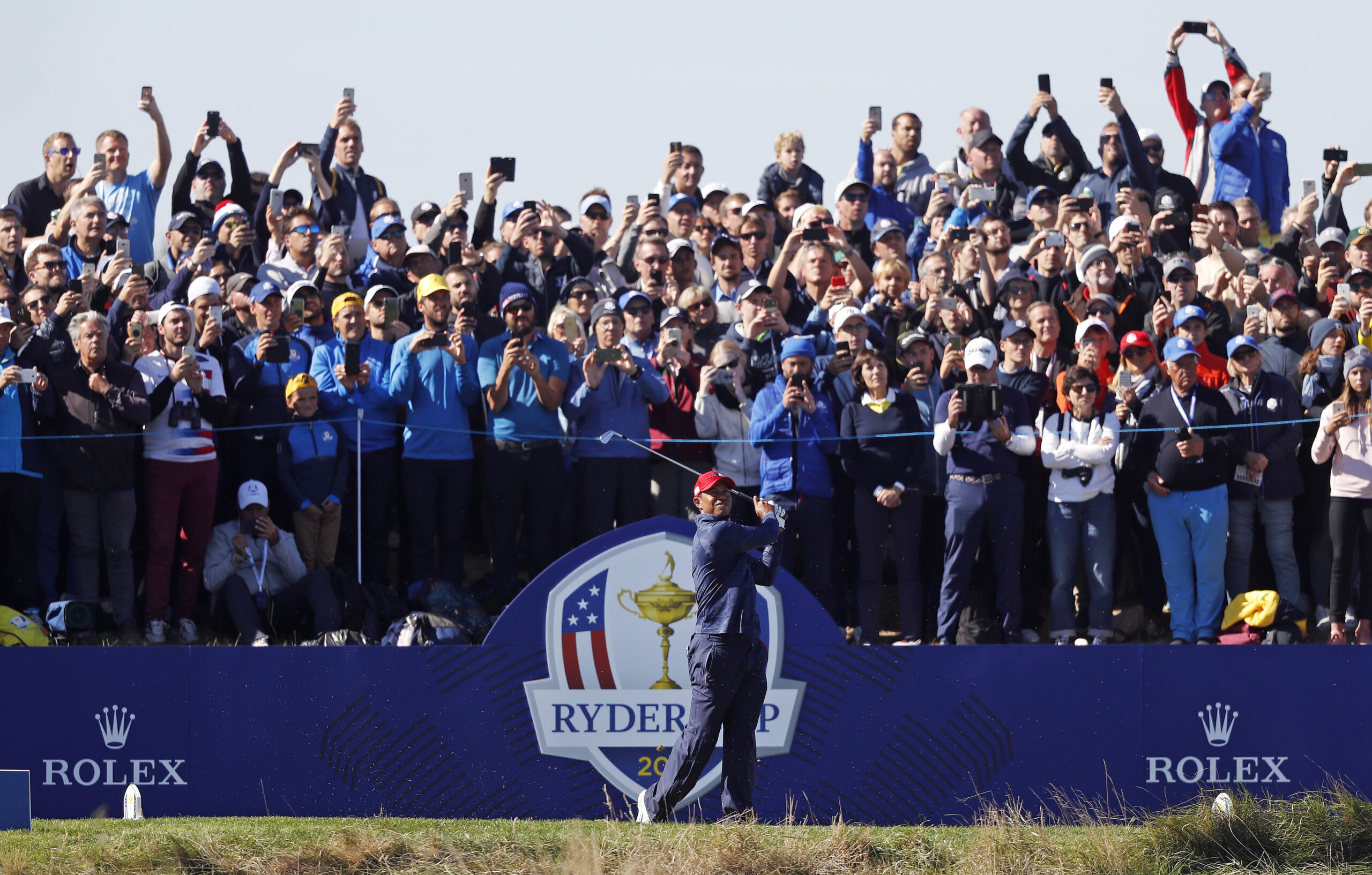 Tiger Woods of the United States plays at the 42nd Ryder Cup