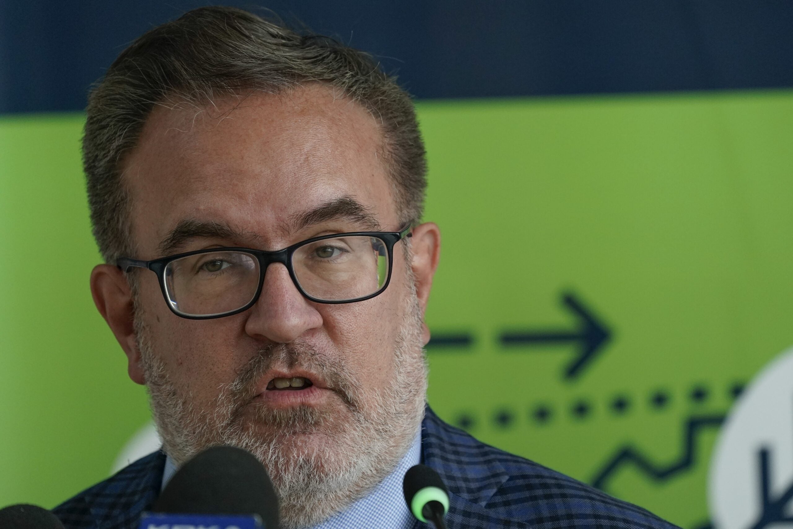 Andrew Wheeler, EPA administrator, speaks to reporters.