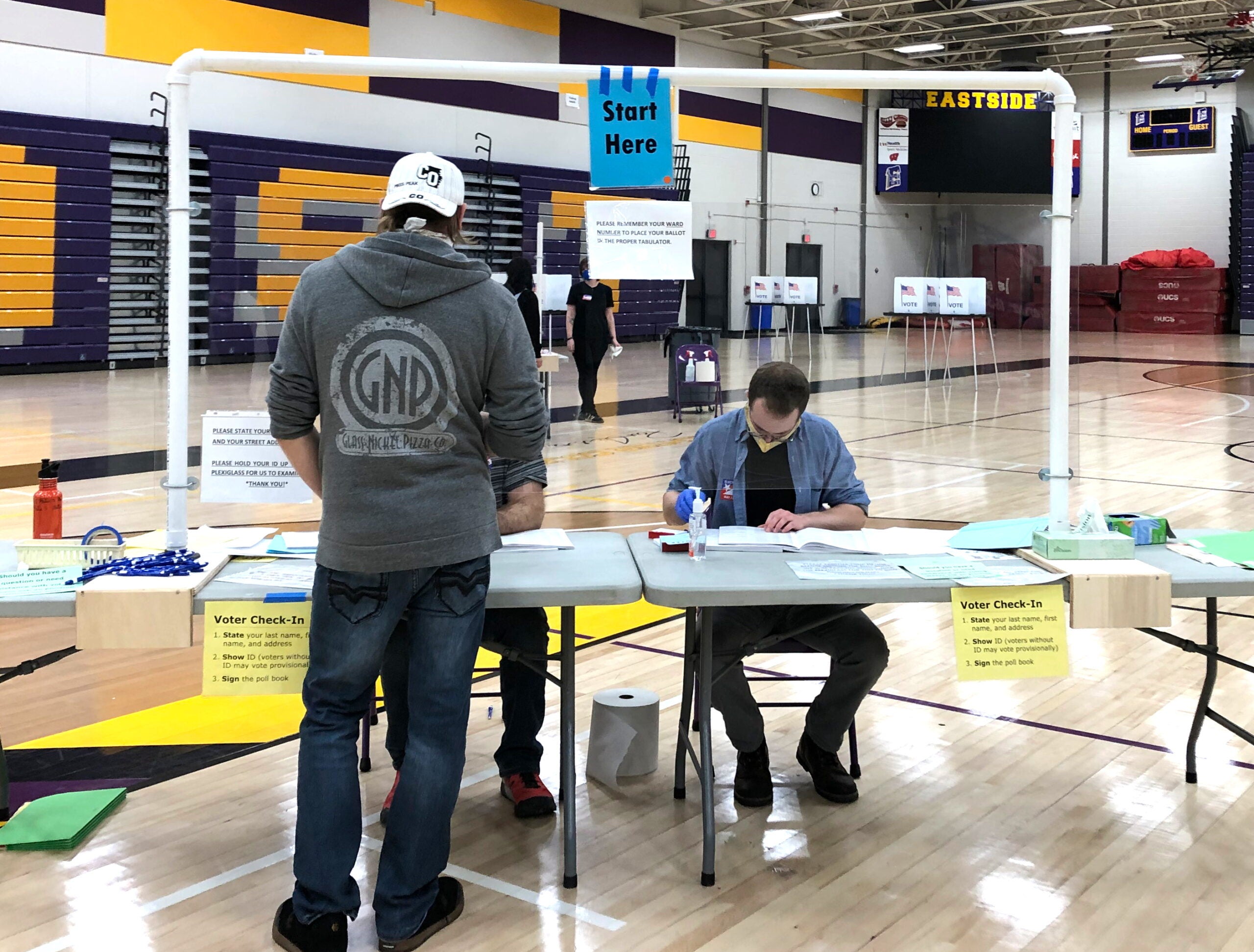 Man prepares to vote