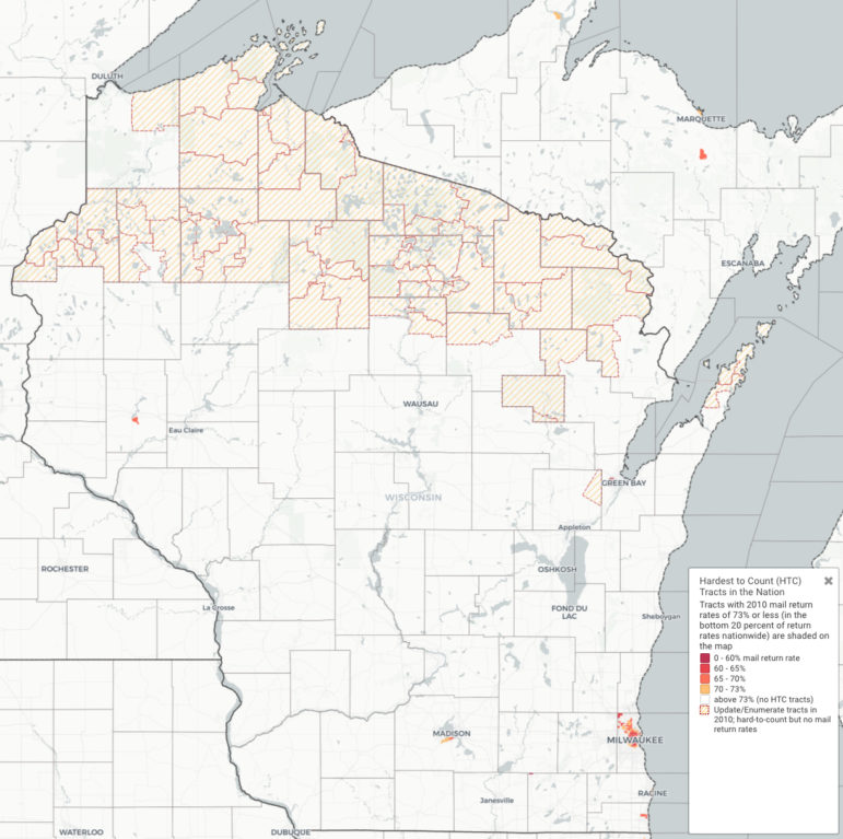 Wisconsin Census map