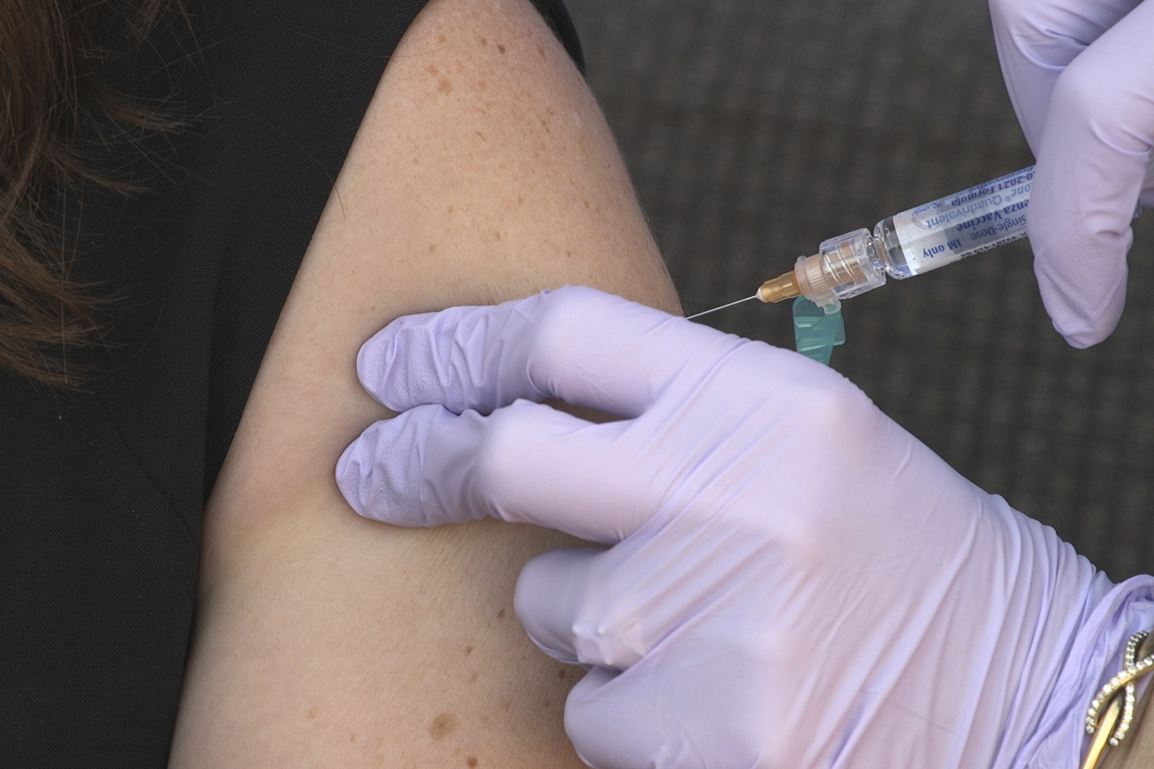 Person given flu vaccine