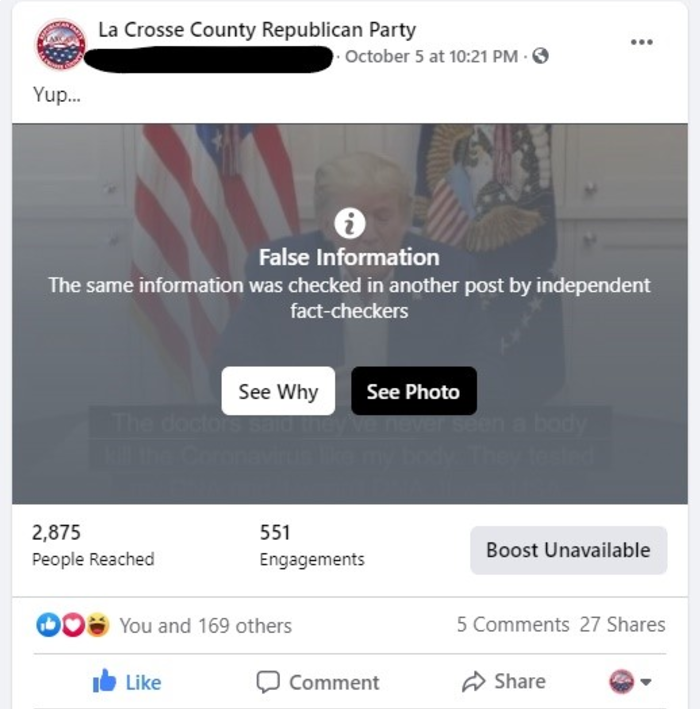 Facebook, La Crosse County Republican Party