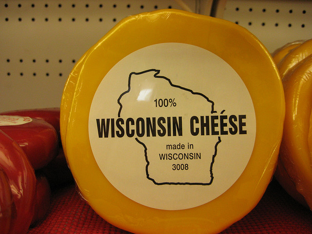 wheel of Wisconsin cheese