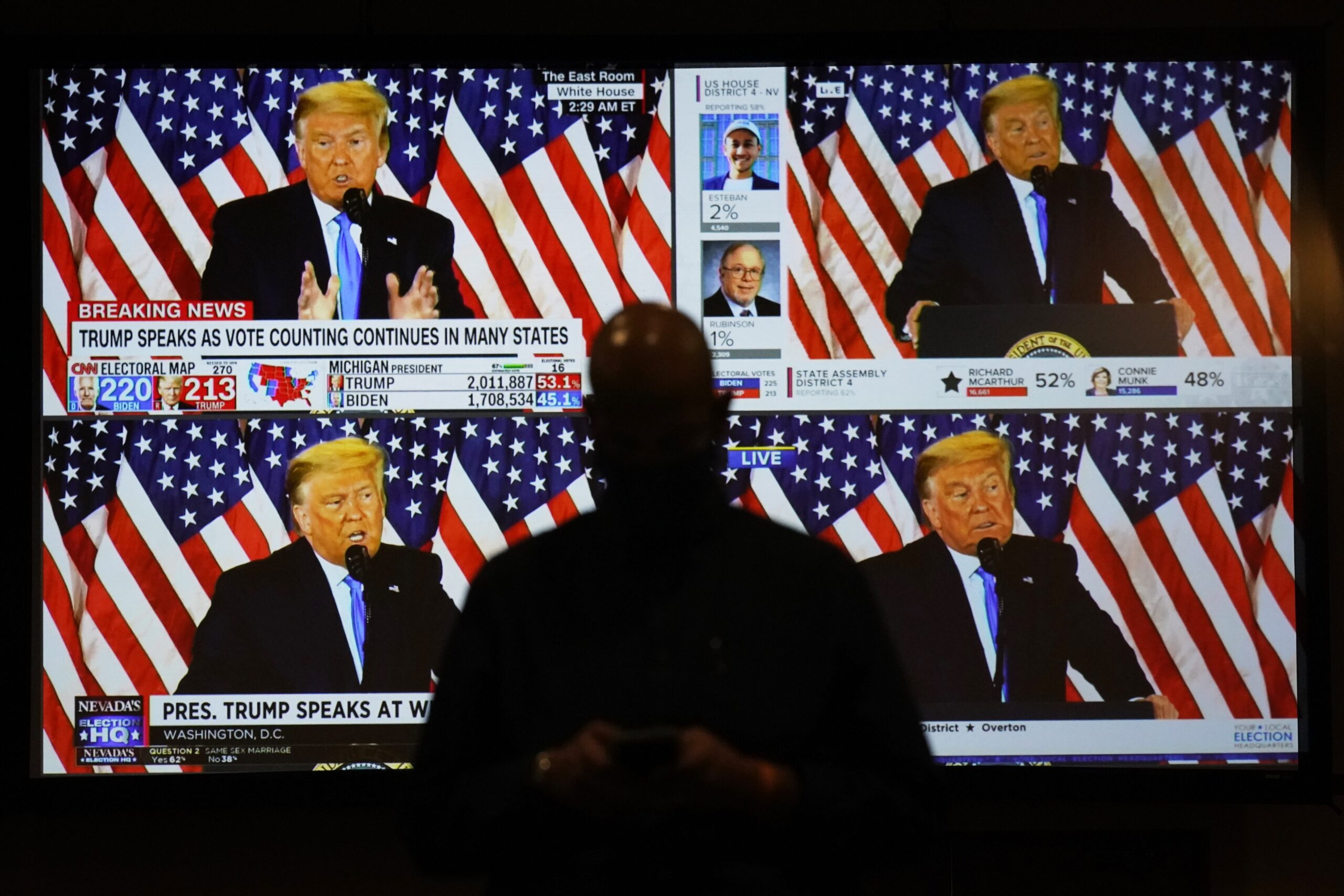 President Trump speaking on election night 2020