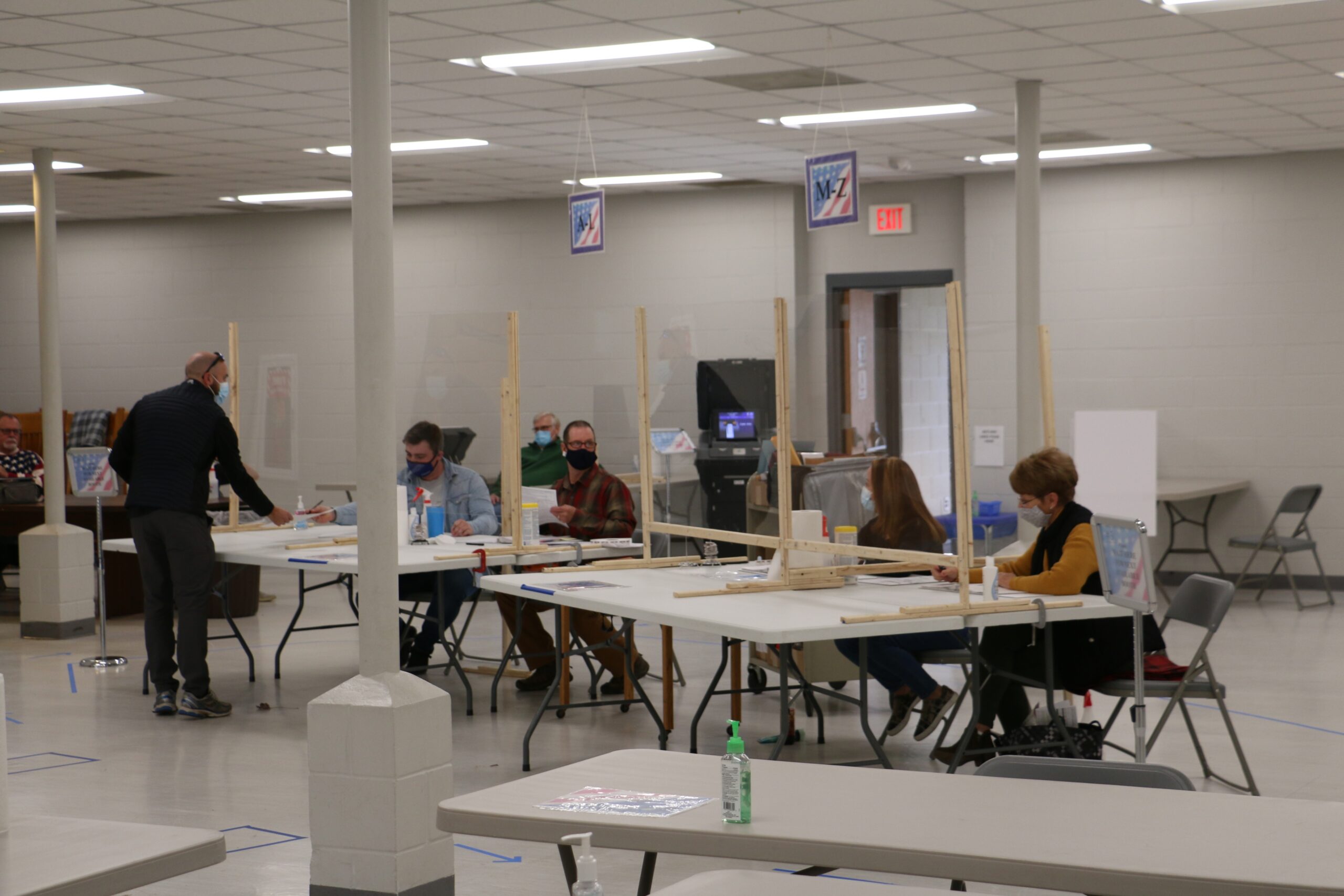 Voters cast ballots at Fall Creek Village Hall