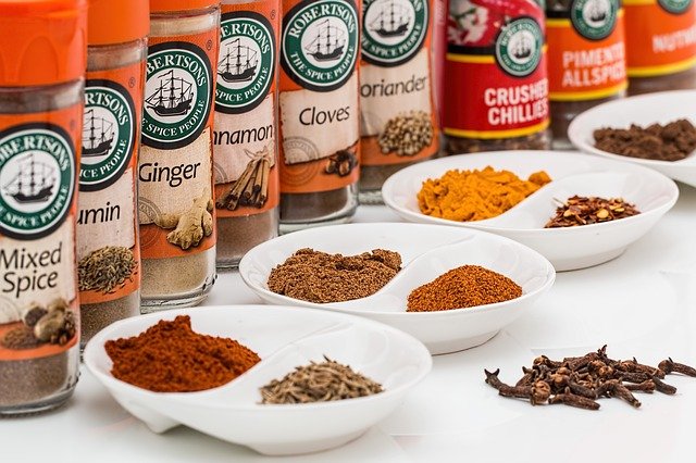 several samples of spices
