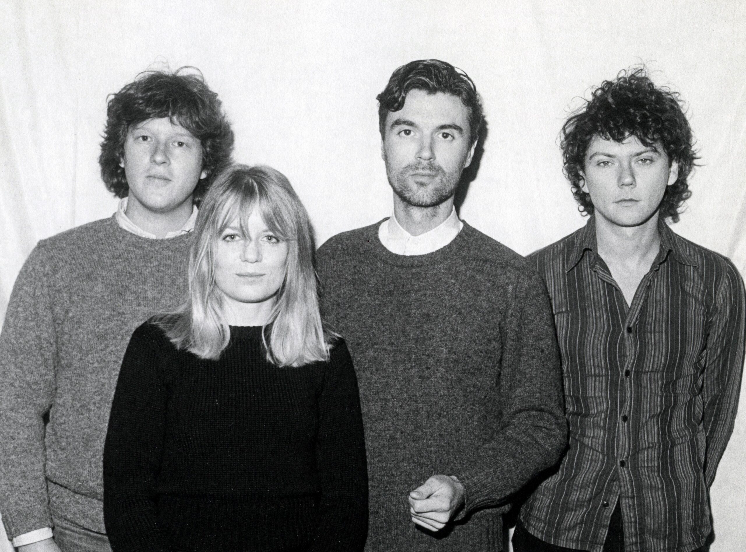 Talking Heads (left to right): Chris Frantz, Tina Weymouth, David Byrne, Jerry Harrison
