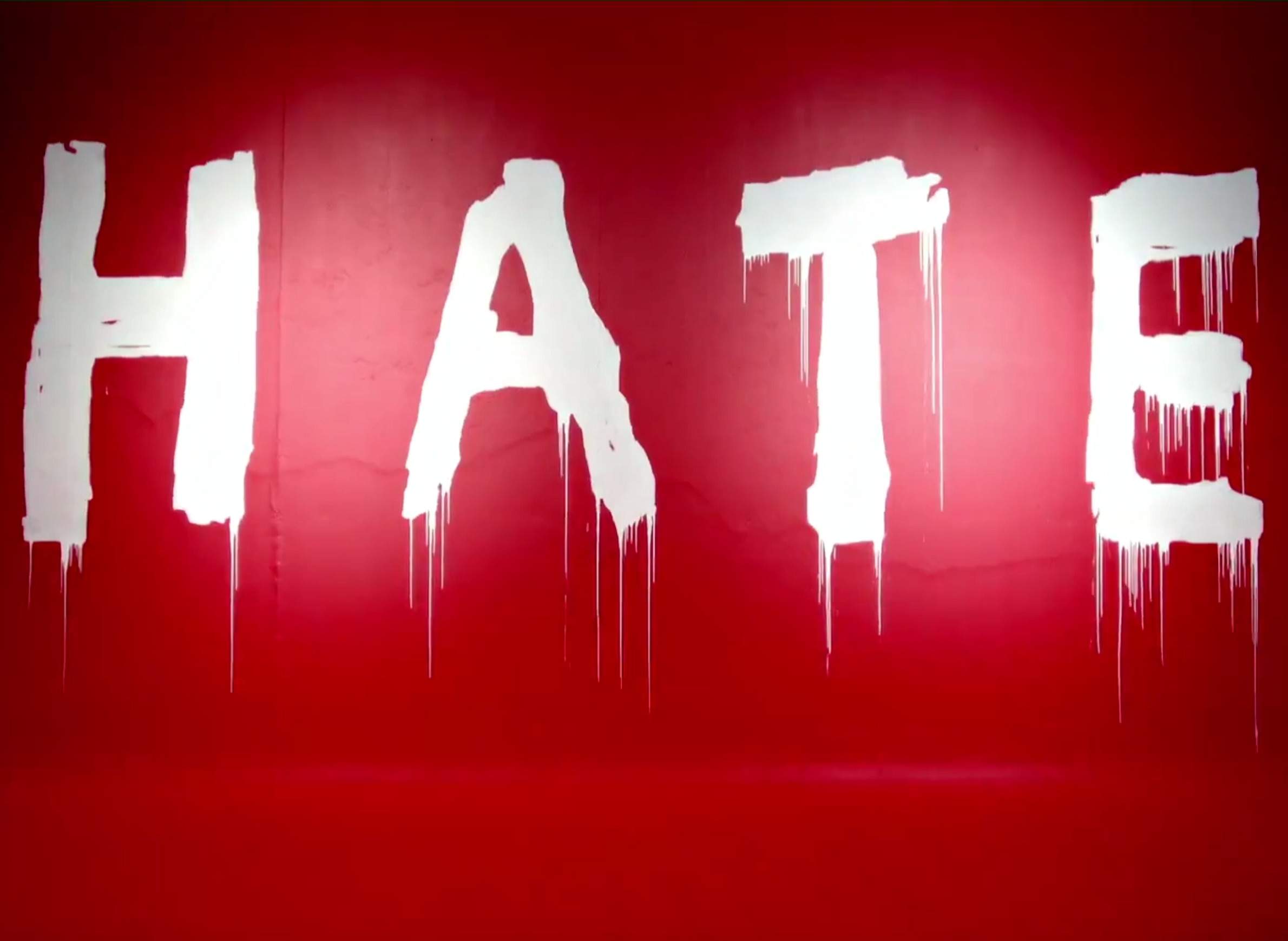 The word "hate" as graffiti
