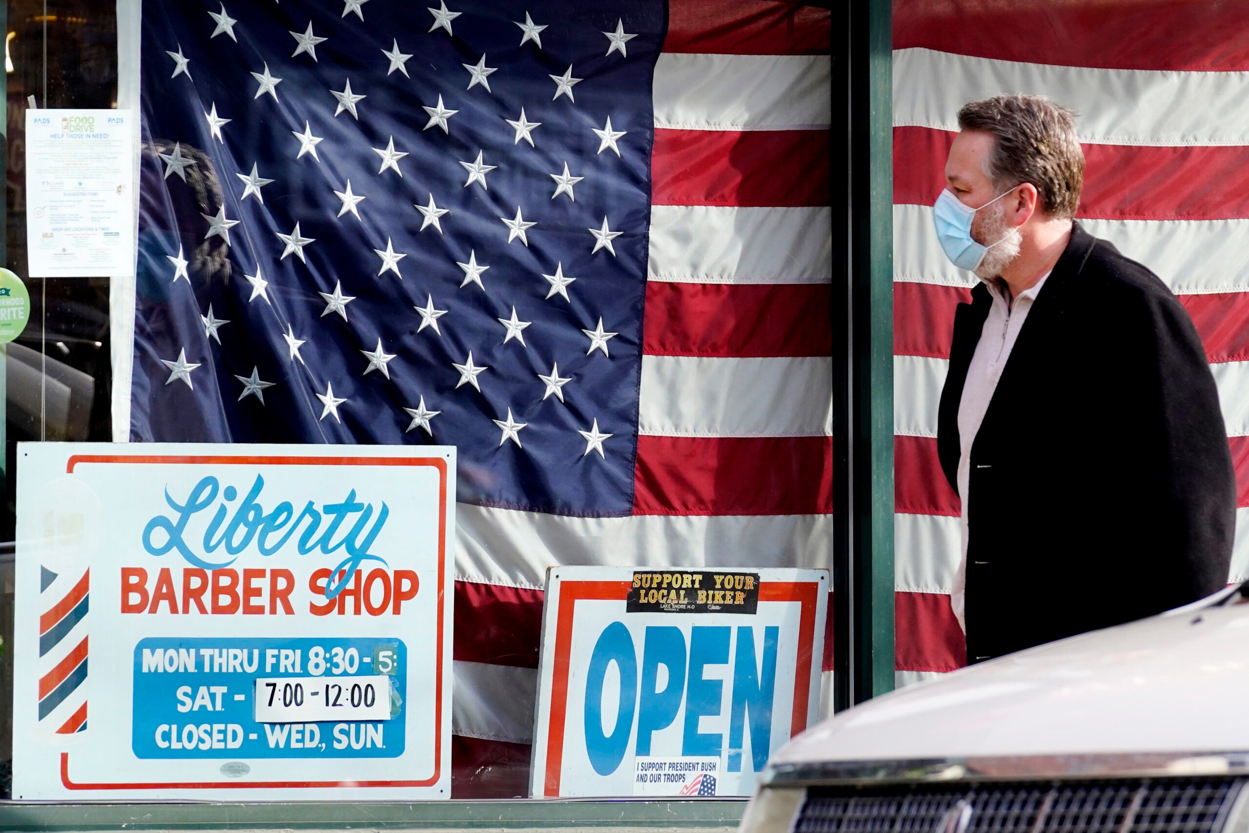 Customer walks by business