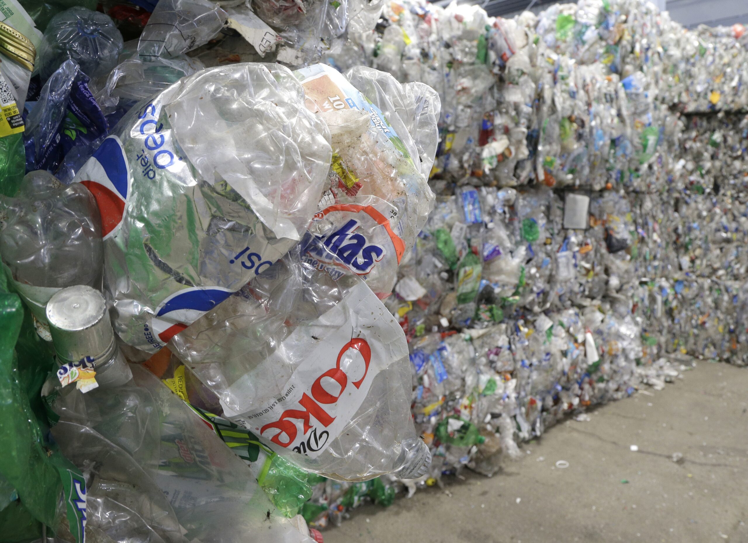 stacks of plastic bottles