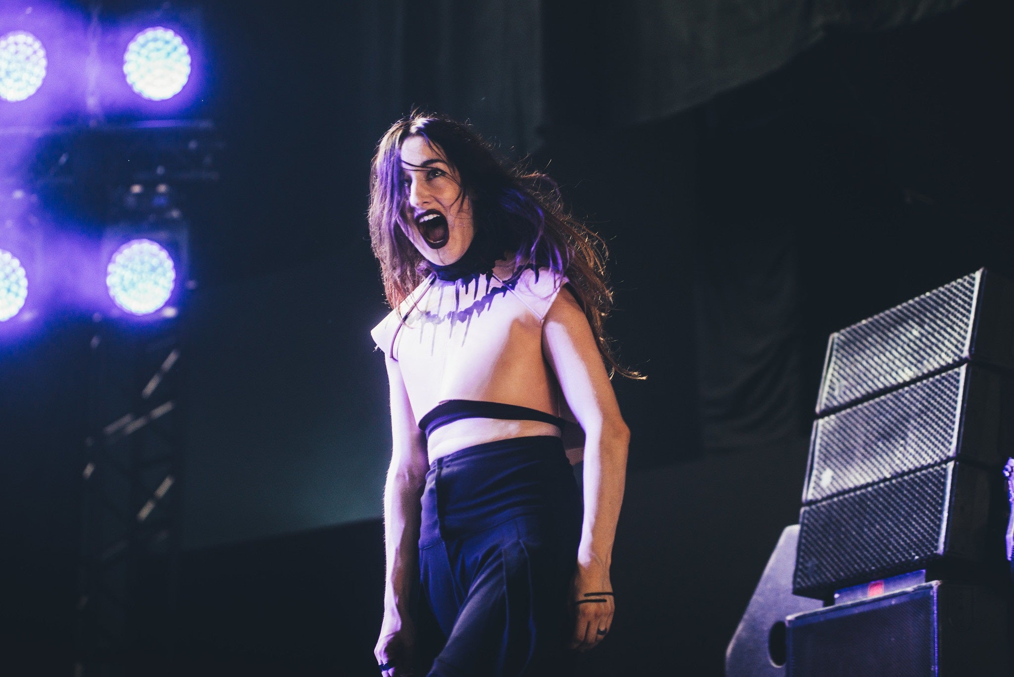 Zola Jesus (Nika Roza Danilova) on stage at Dour Festival 2011